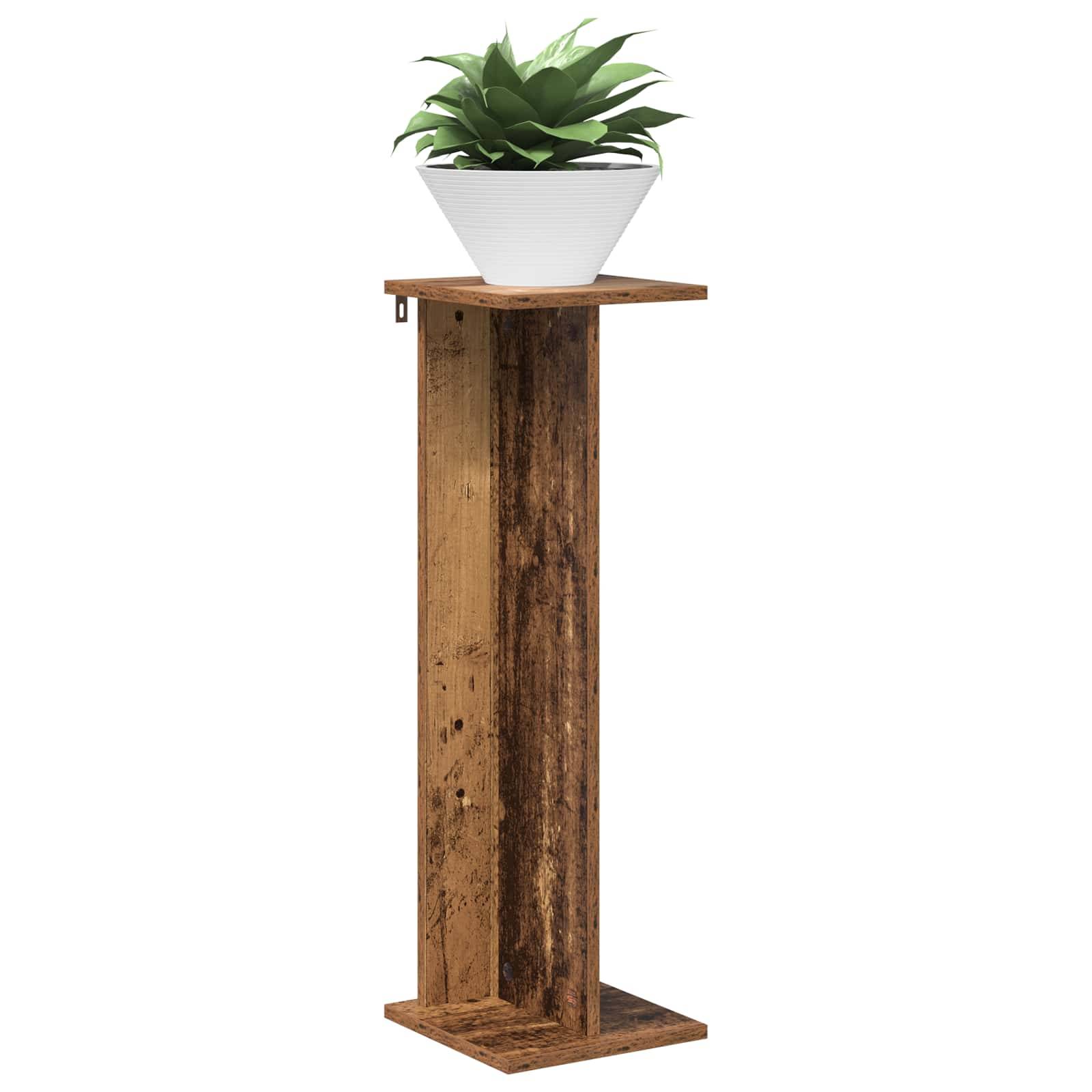 vidaXL Pflanzenständer Altholz 25 x 25,5 x 80,5 cm Holzwerkstoff