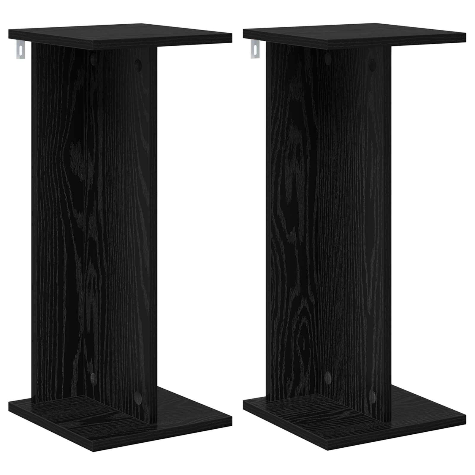 vidaXL Pflanzenständer 2 pcs Schwarze Eiche 25 x 25,5 x 60,5 cm