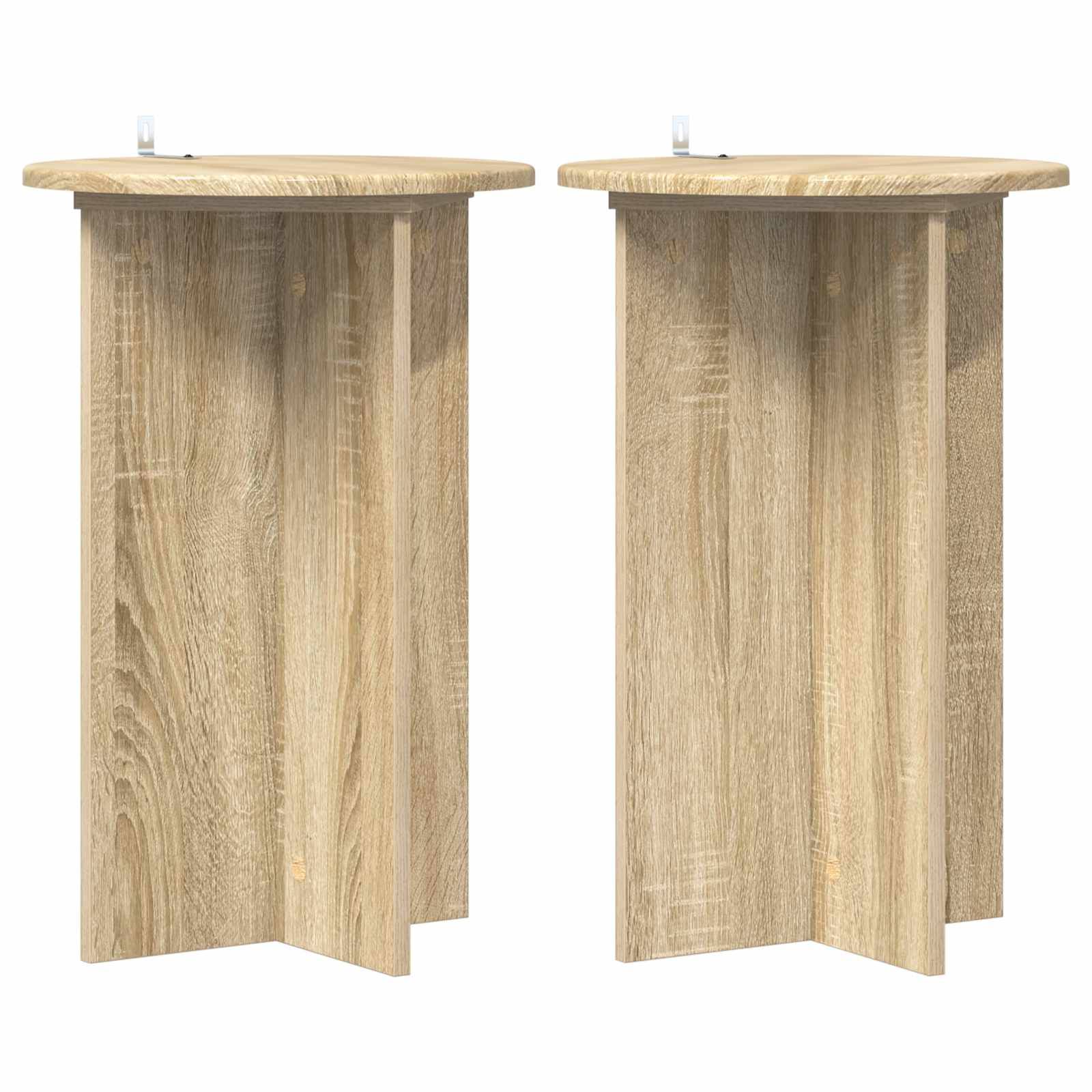 vidaXL Pflanzenständer 2 pcs Sonoma-Eiche Ø40 x 60 cm Holzwerkstoff