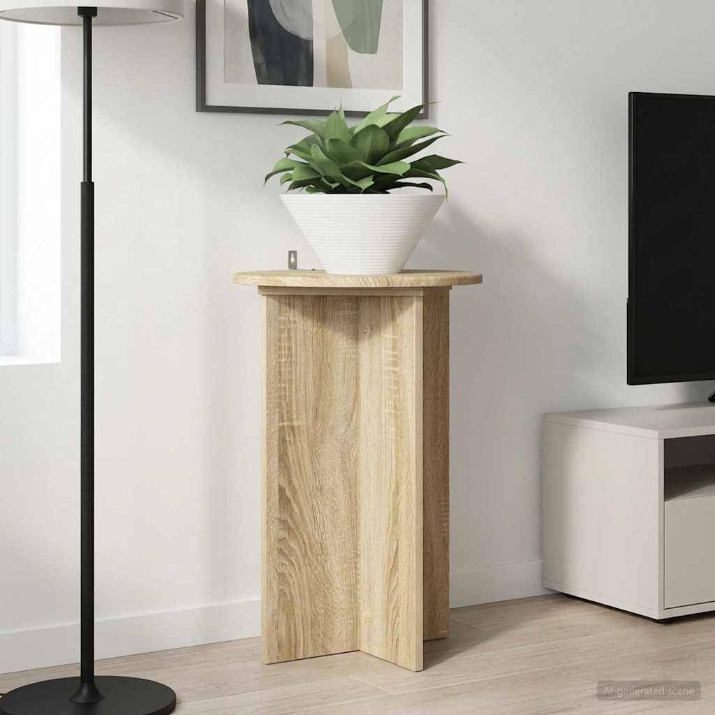 vidaXL Pflanzenständer 2 pcs Sonoma-Eiche Ø40 x 60 cm Holzwerkstoff