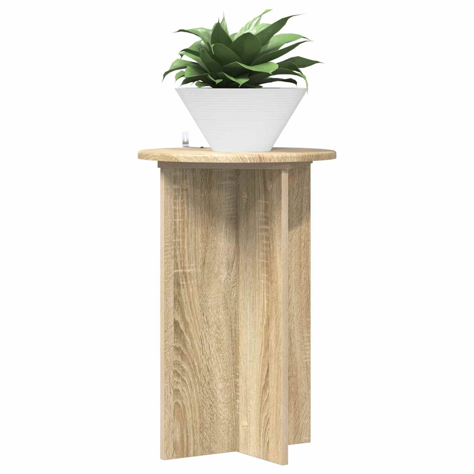 vidaXL Pflanzenständer 2 pcs Sonoma-Eiche Ø40 x 60 cm Holzwerkstoff