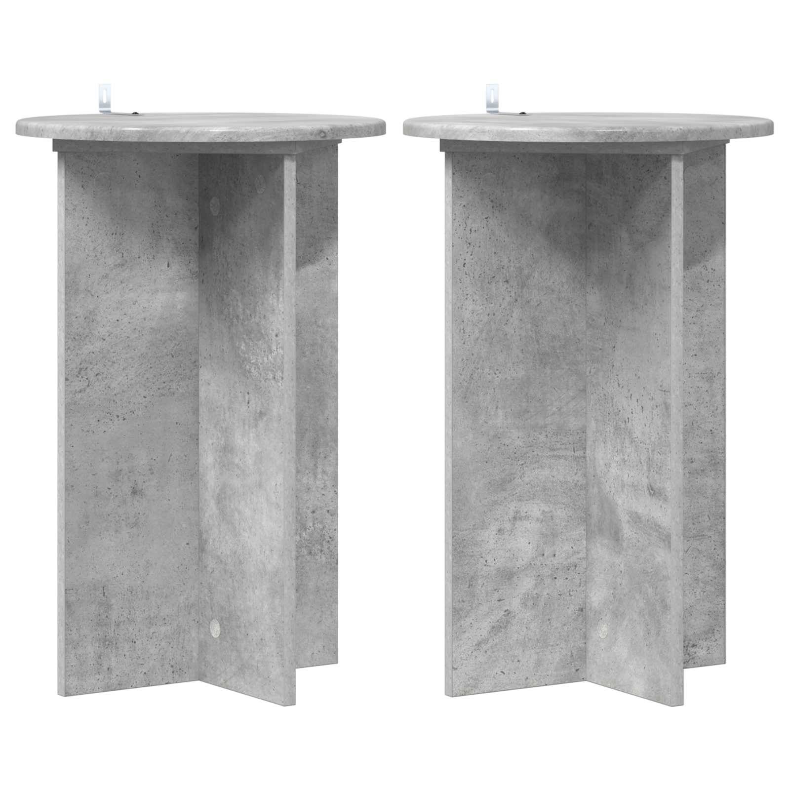 vidaXL Pflanzenständer 2 pcs Betongrau Ø40 x 60 cm Holzwerkstoff