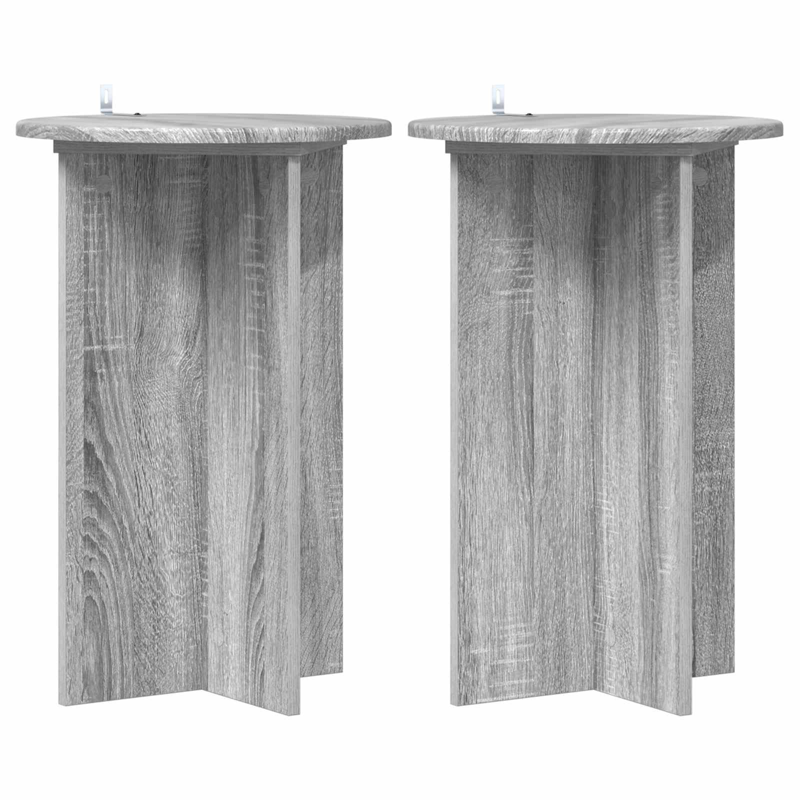 vidaXL Pflanzenständer 2 pcs Graues Sonoma Ø40 x 60 cm Holzwerkstoff