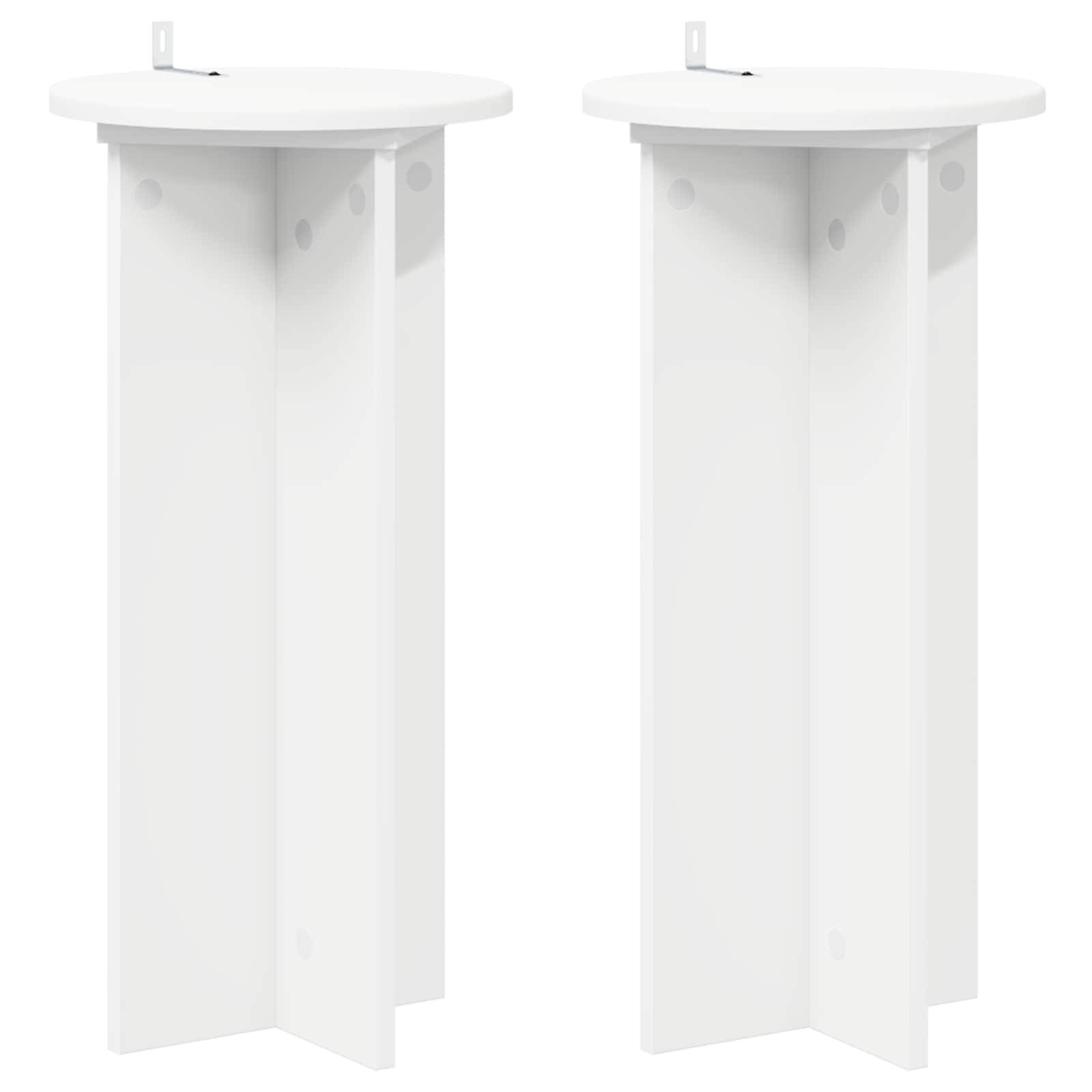 vidaXL Pflanzenständer 2 pcs Weiß Ø29,5 x 60 cm Holzwerkstoff