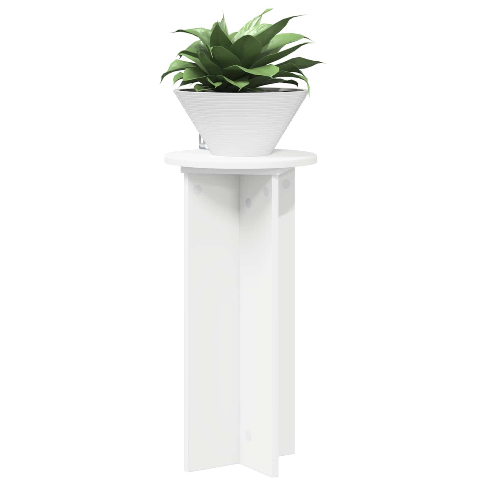 vidaXL Pflanzenständer 2 pcs Weiß Ø29,5 x 60 cm Holzwerkstoff