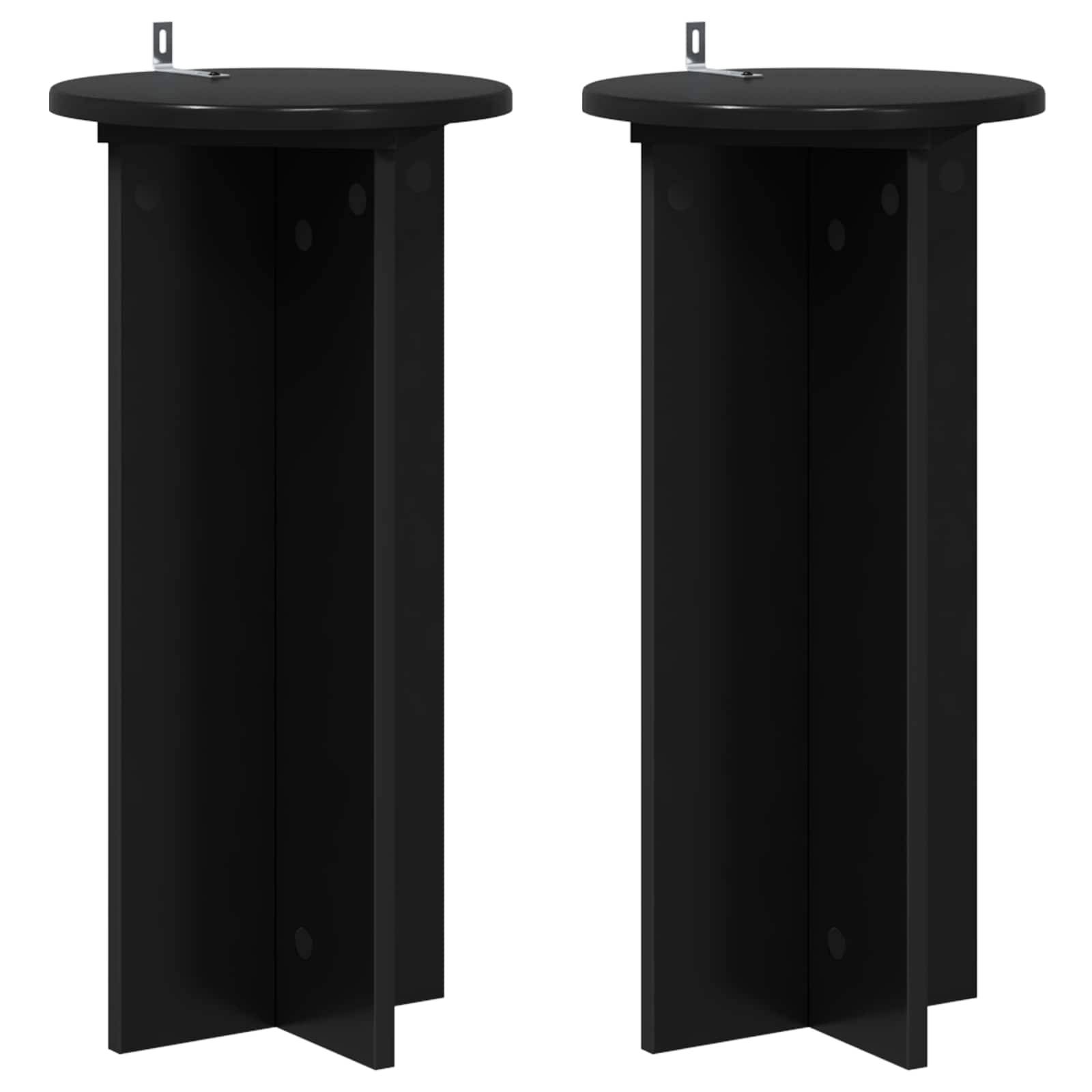 vidaXL Pflanzenständer 2 pcs Schwarz 29,5 x 29,5 x 60 cm Holzwerkstoff