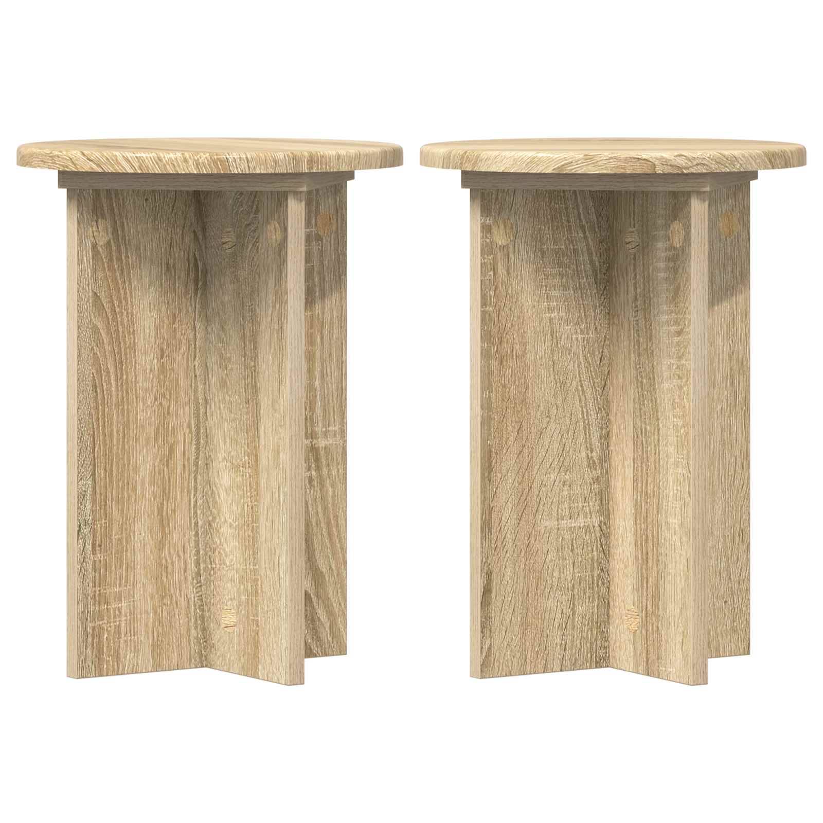 vidaXL Pflanzenständer 2 pcs Sonoma-Eiche Ø29,5 x 40 cm Holzwerkstoff
