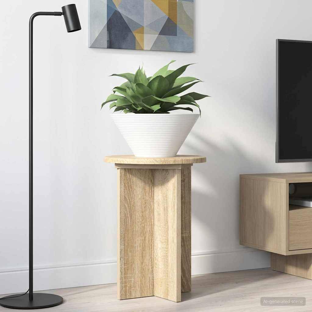 vidaXL Pflanzenständer 2 pcs Sonoma-Eiche Ø29,5 x 40 cm Holzwerkstoff