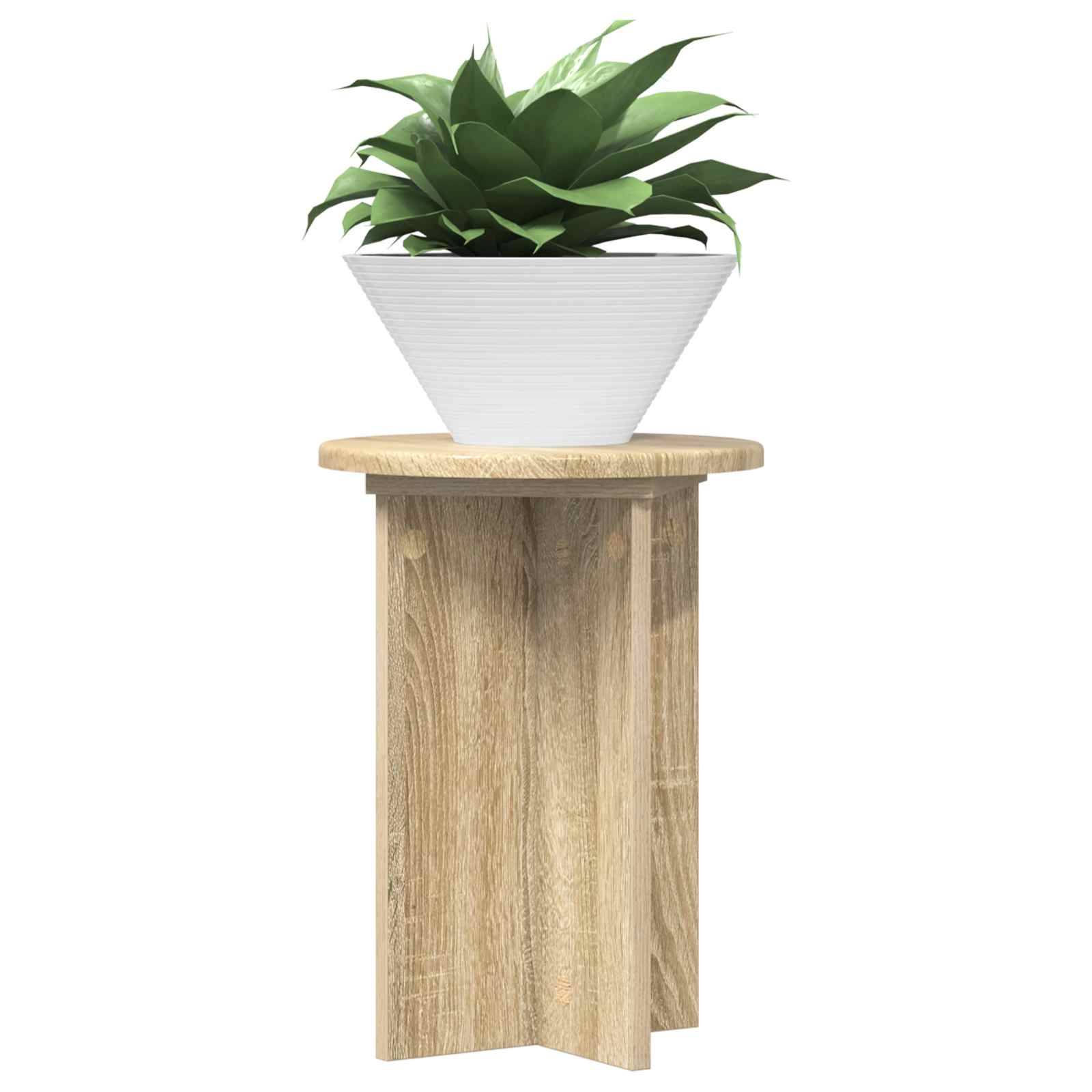 vidaXL Pflanzenständer 2 pcs Sonoma-Eiche Ø29,5 x 40 cm Holzwerkstoff