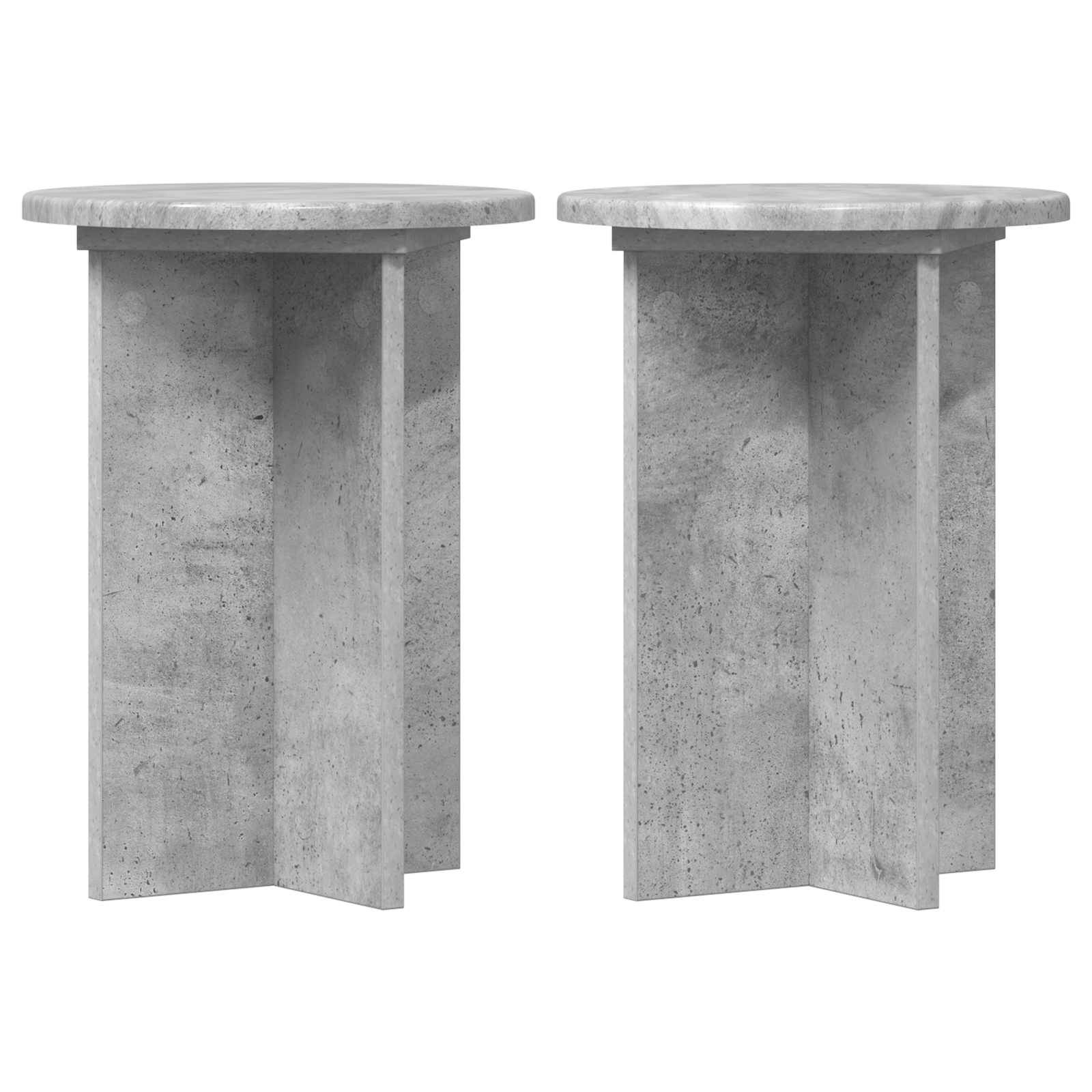 vidaXL Pflanzenständer 2 pcs Betongrau Ø29,5 x 40 cm Holzwerkstoff