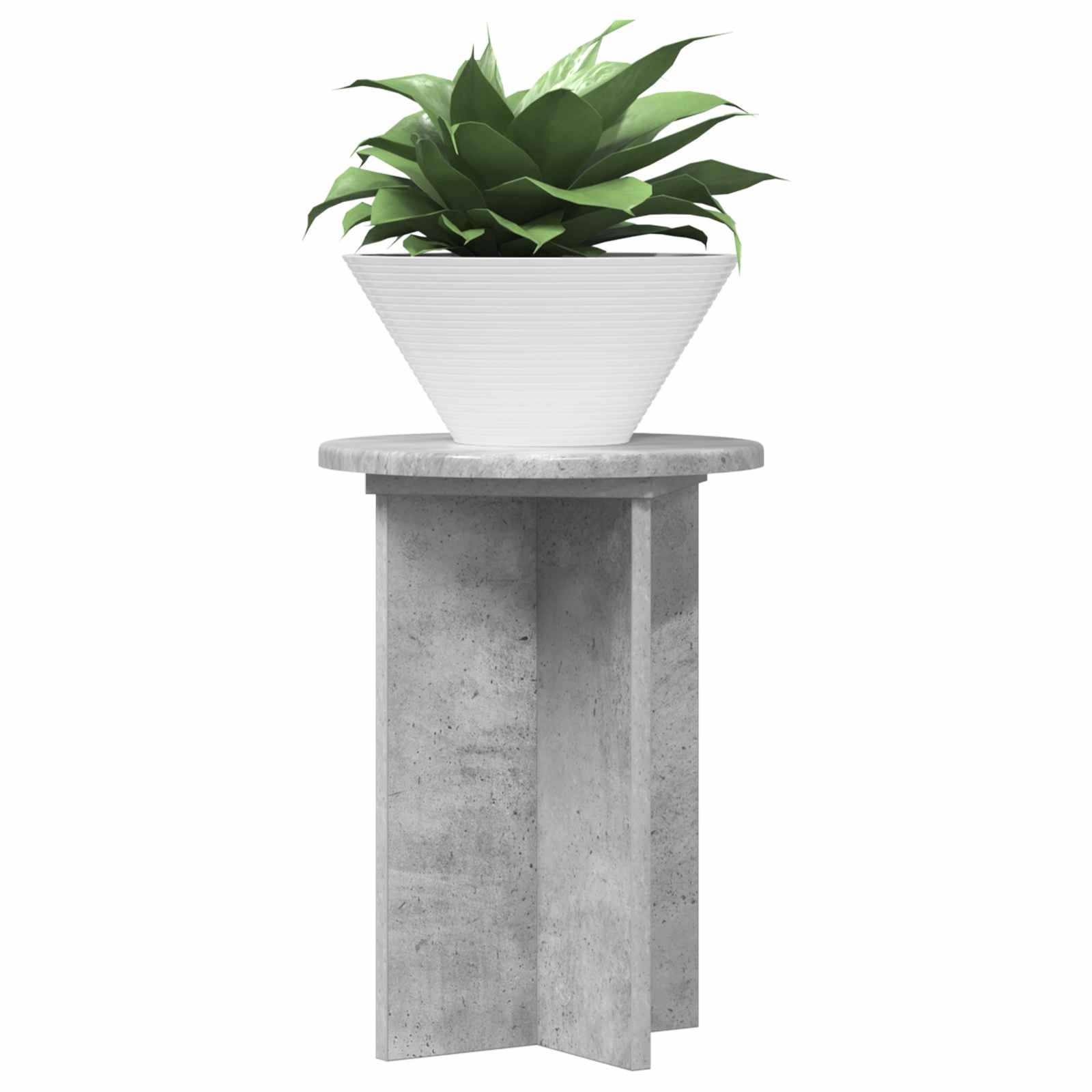 vidaXL Pflanzenständer 2 pcs Betongrau Ø29,5 x 40 cm Holzwerkstoff