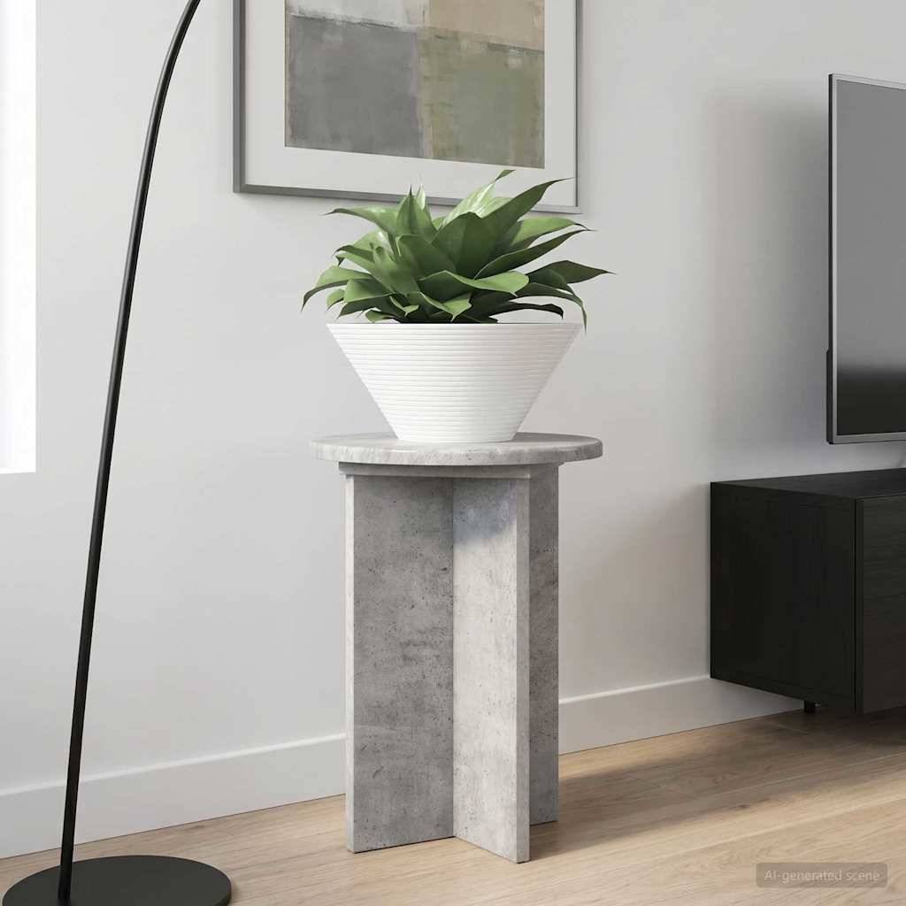 vidaXL Pflanzenständer 2 pcs Betongrau Ø29,5 x 40 cm Holzwerkstoff