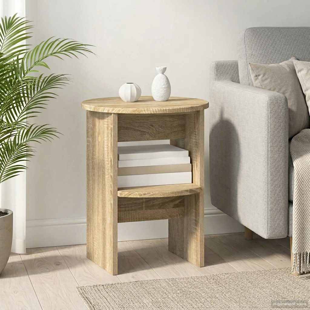 vidaXL Seitenschrank Sonoma-Eiche Ø40 x 50 cm Holzwerkstoff