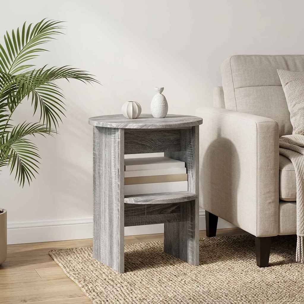 vidaXL Seitenschrank Graues Sonoma Ø40 x 50 cm Holzwerkstoff