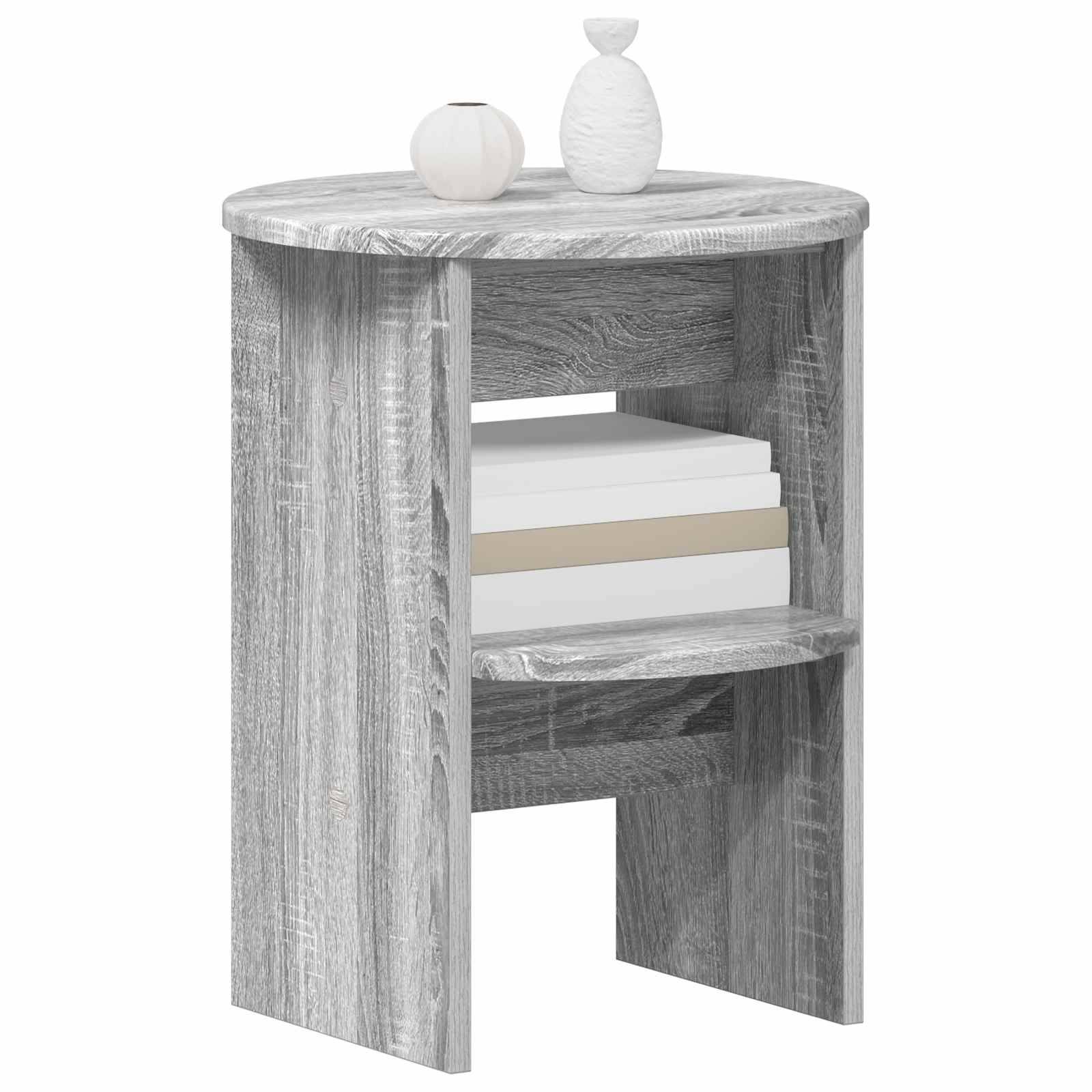 vidaXL Seitenschrank Graues Sonoma Ø40 x 50 cm Holzwerkstoff