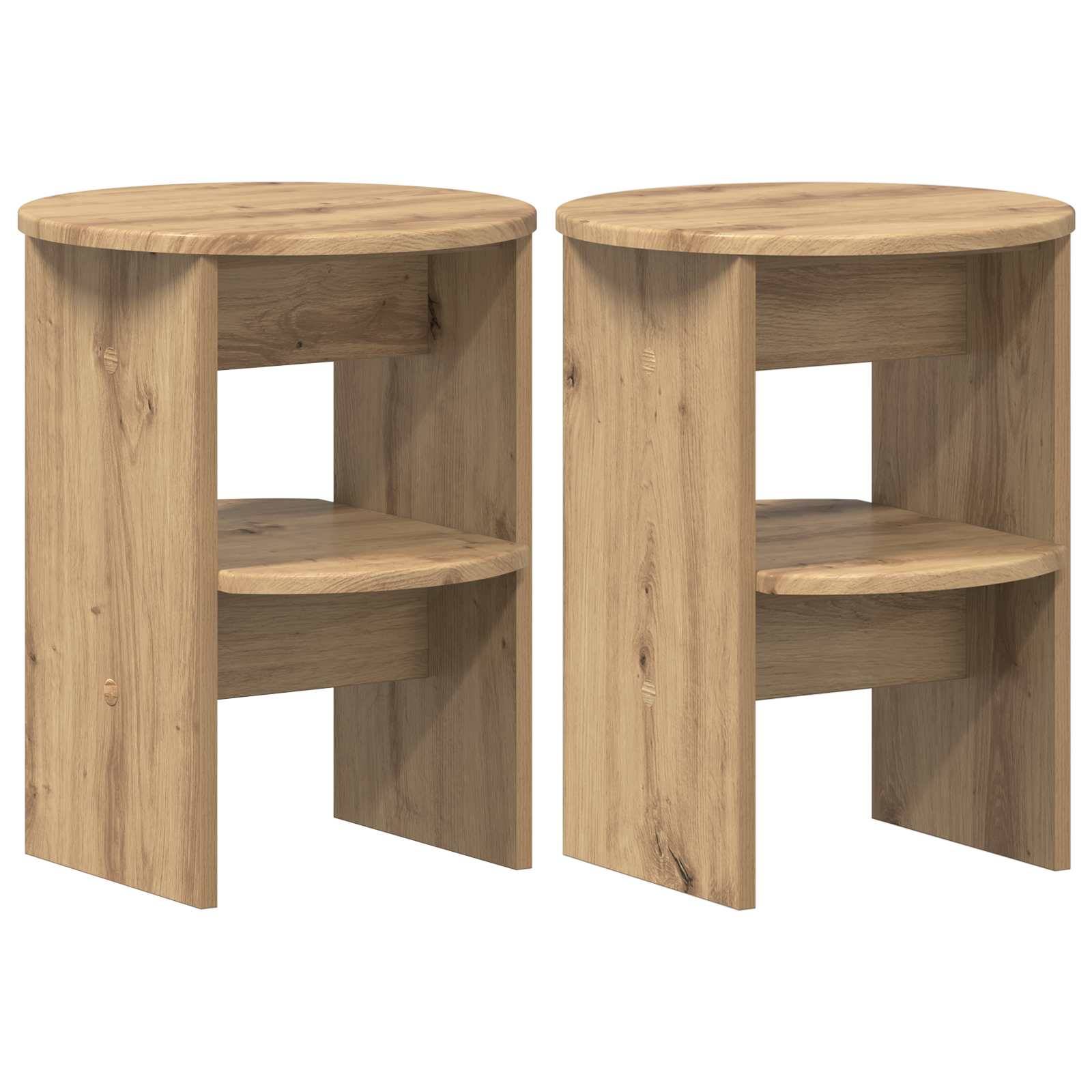 vidaXL Seitenschrank 2 pcs Artisan-Eiche Ø40 x 50 cm Holzwerkstoff
