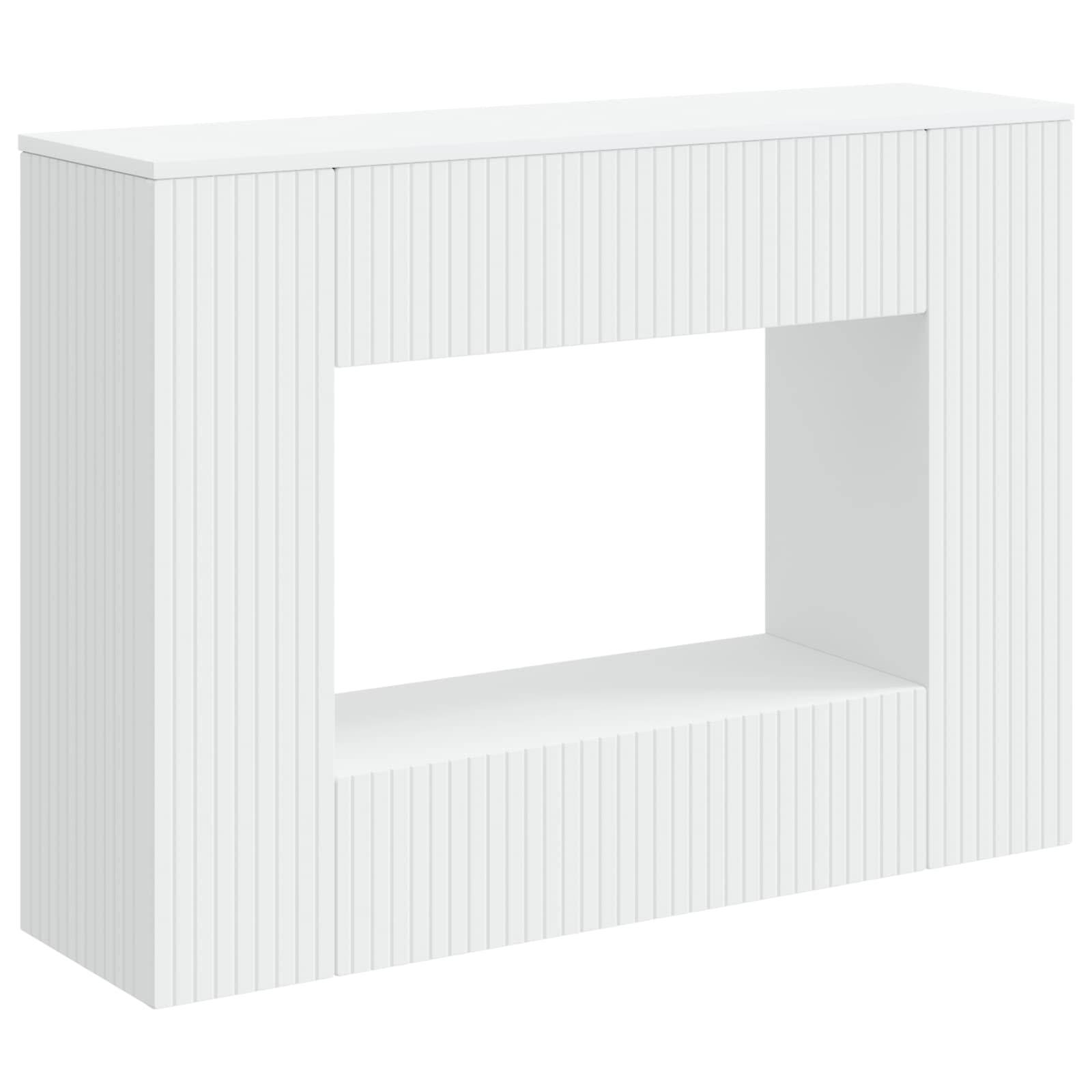 vidaXL Konsolentisch Gestreift Weiß 101 x 29 x 74 cm Holzwerkstoff