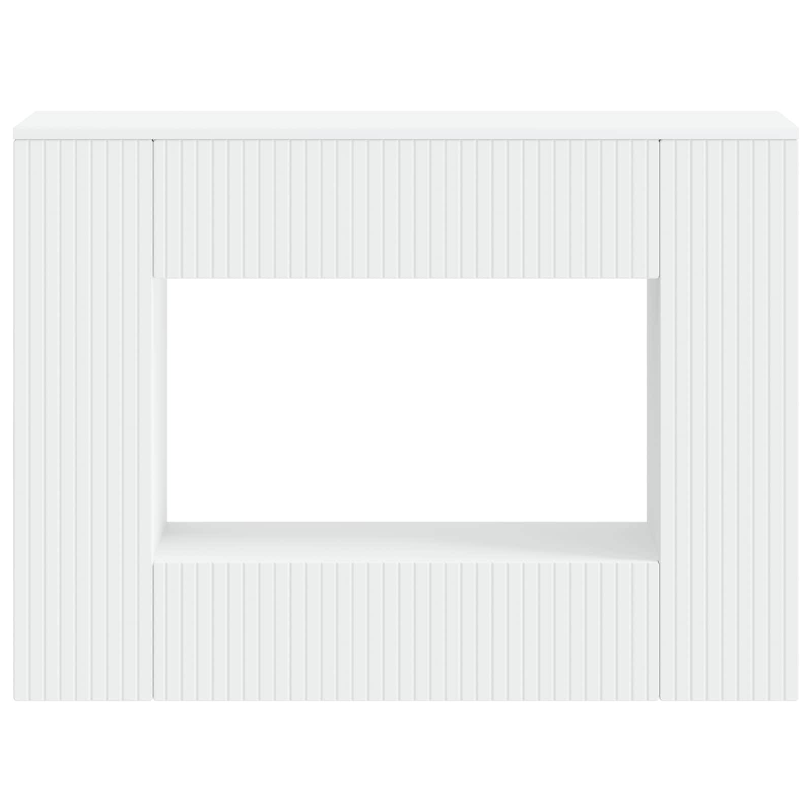 vidaXL Konsolentisch Gestreift Weiß 101 x 29 x 74 cm Holzwerkstoff