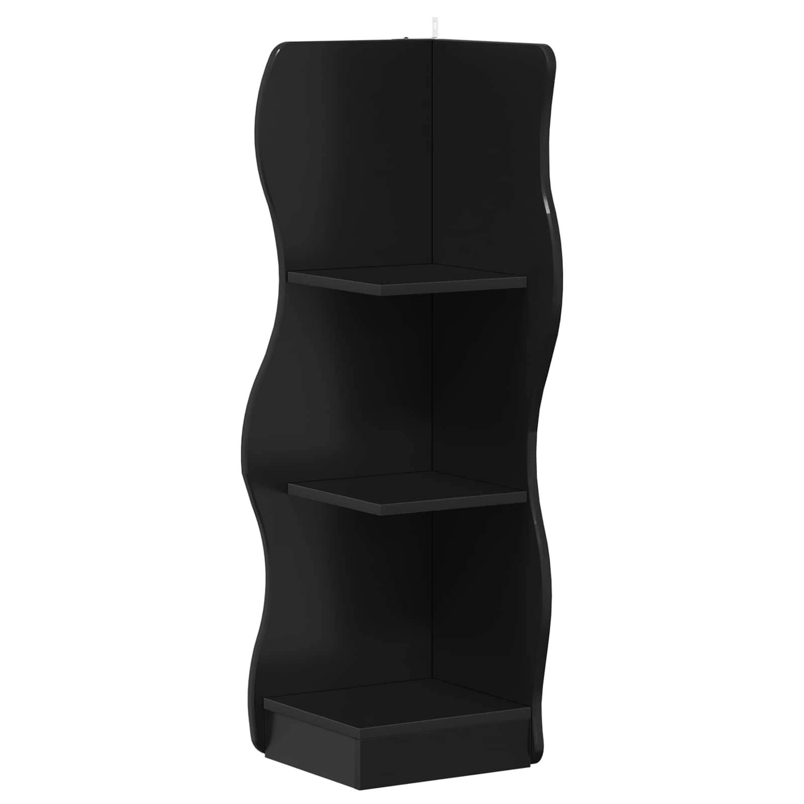vidaXL Eckregal mit Regal Schwarz 34 x 33 x 102 cm Holzwerkstoff