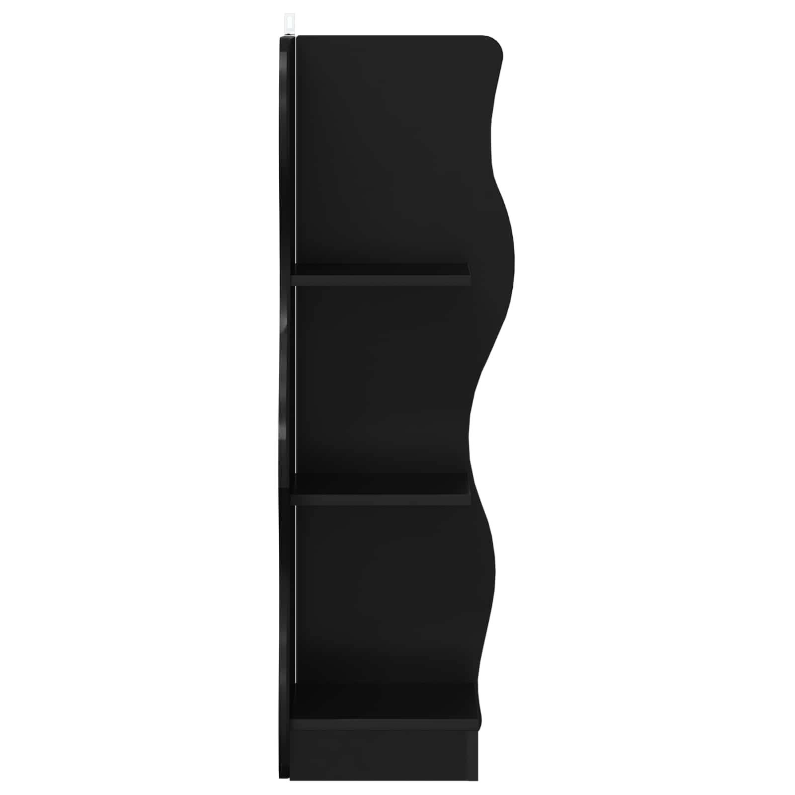 vidaXL Eckregal mit Regal Schwarz 34 x 33 x 102 cm Holzwerkstoff