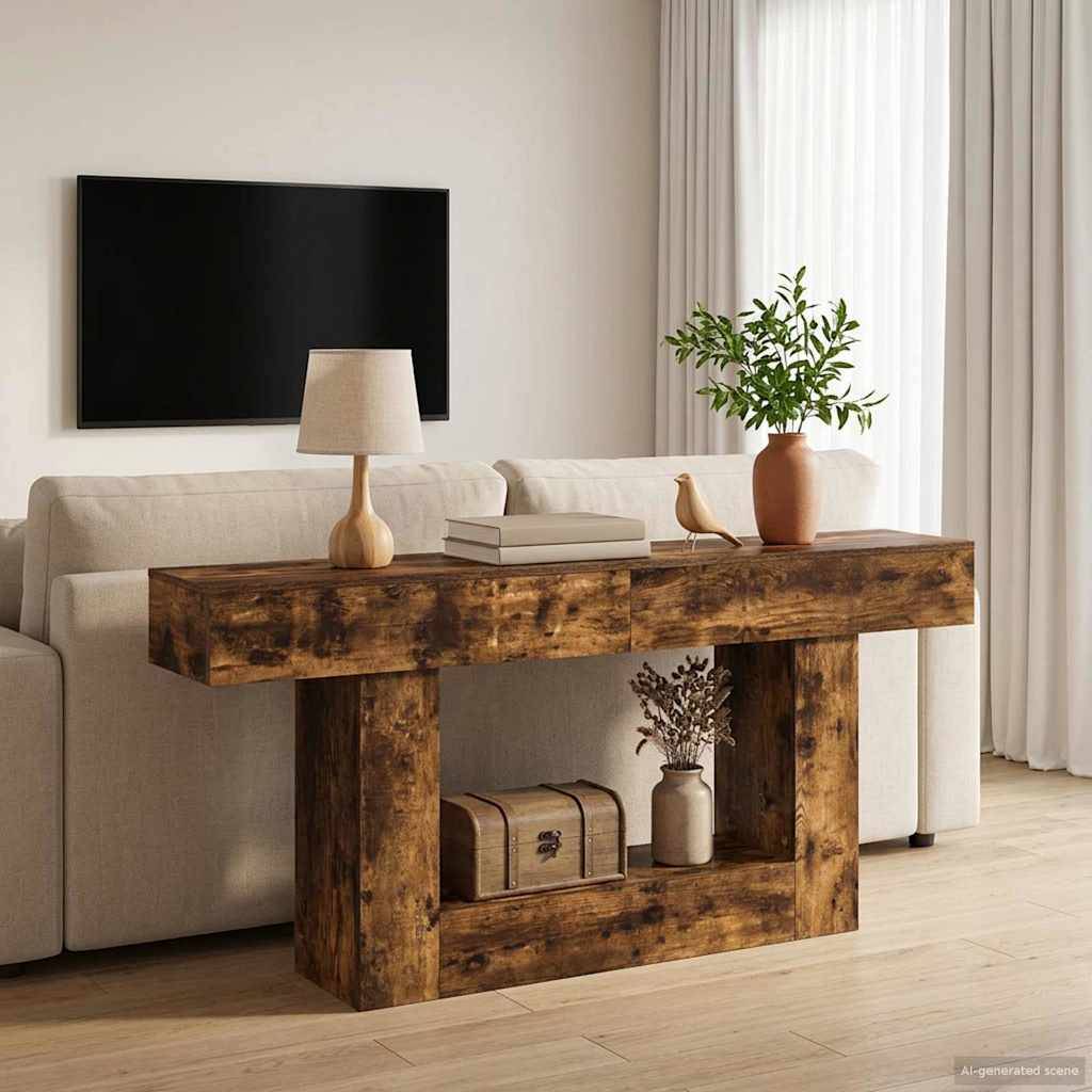vidaXL Geräucherte Eiche 160 x 30 x 74 cm