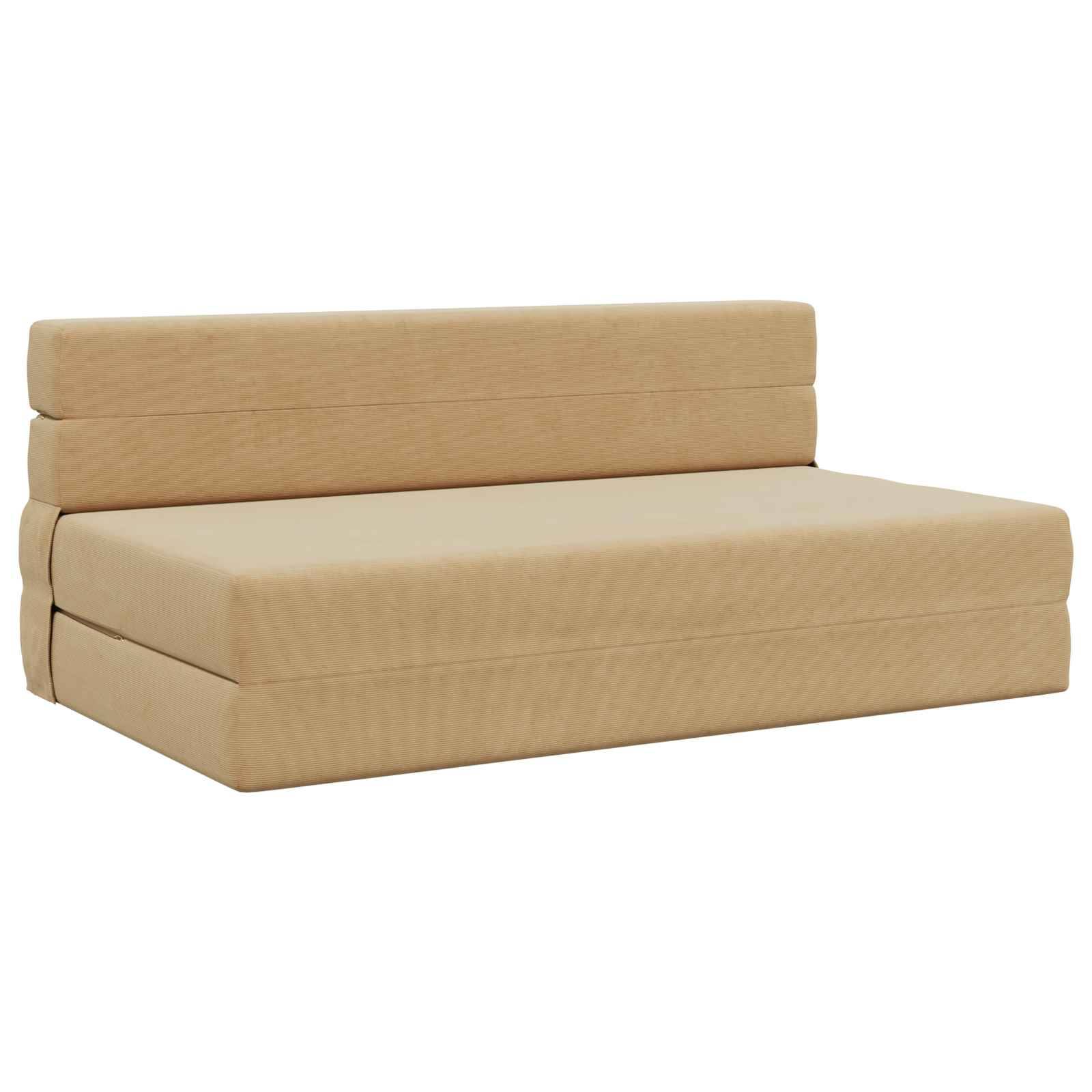 vidaXL Klappsofa Bett Hellgrün-Grau 203 x 152 x 15 cm Cordstoff
