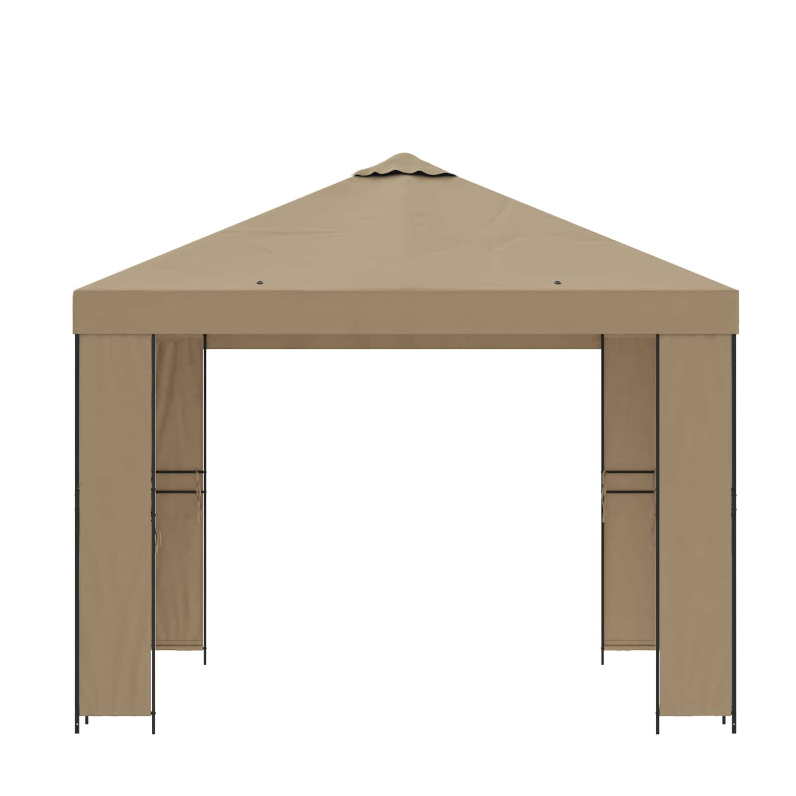vidaXL Pavillon 3 x 3 m Beige Polyester und Stahl 190 gsm