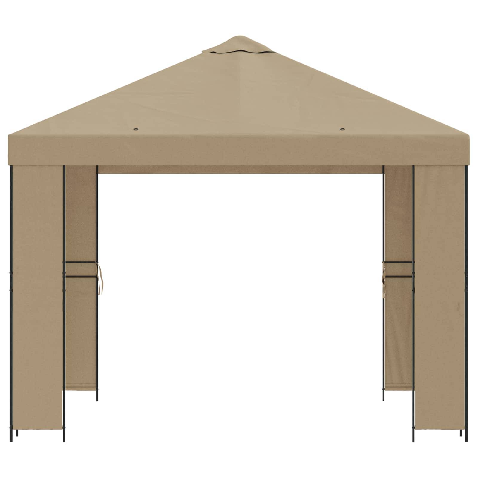 vidaXL Pavillon 3 x 3 m Beige Polyester und Stahl 190 gsm