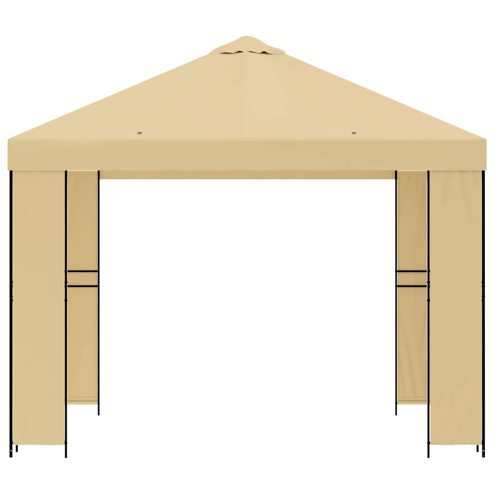 vidaXL Pavillon 3 x 3 m Creme Polyester und Stahl 190