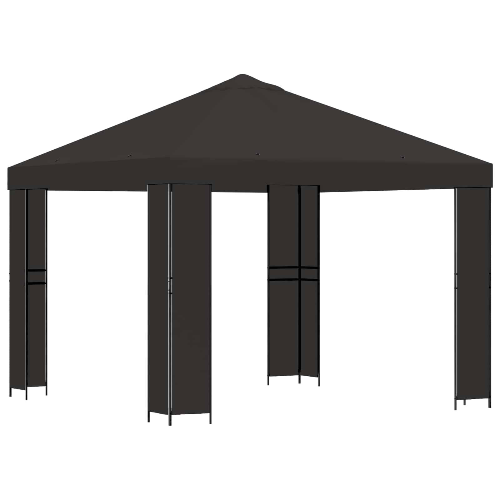 vidaXL Pavillon 3 x 3 m Anthrazit Polyester und Stahl 190
