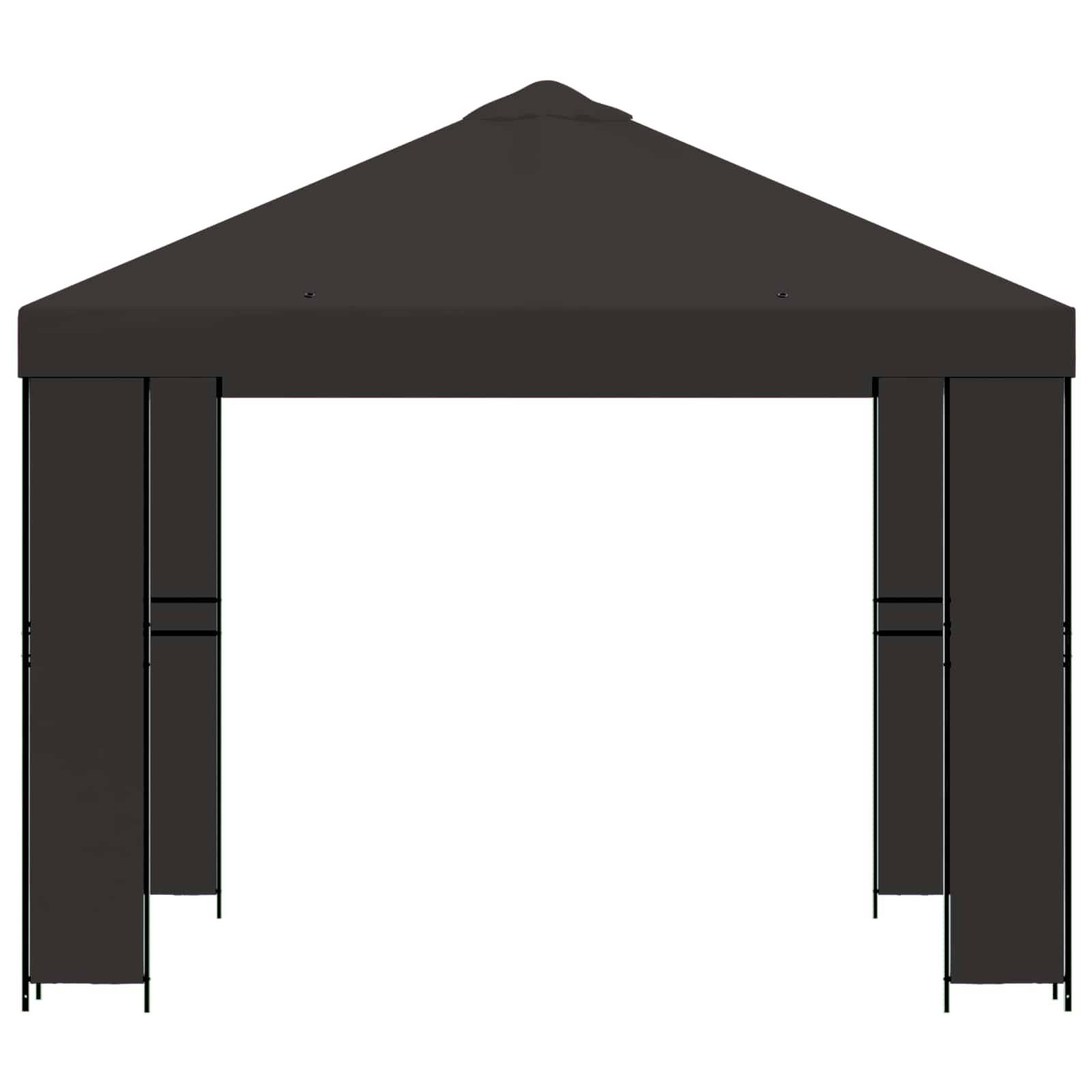 vidaXL Pavillon 3 x 3 m Anthrazit Polyester und Stahl 190