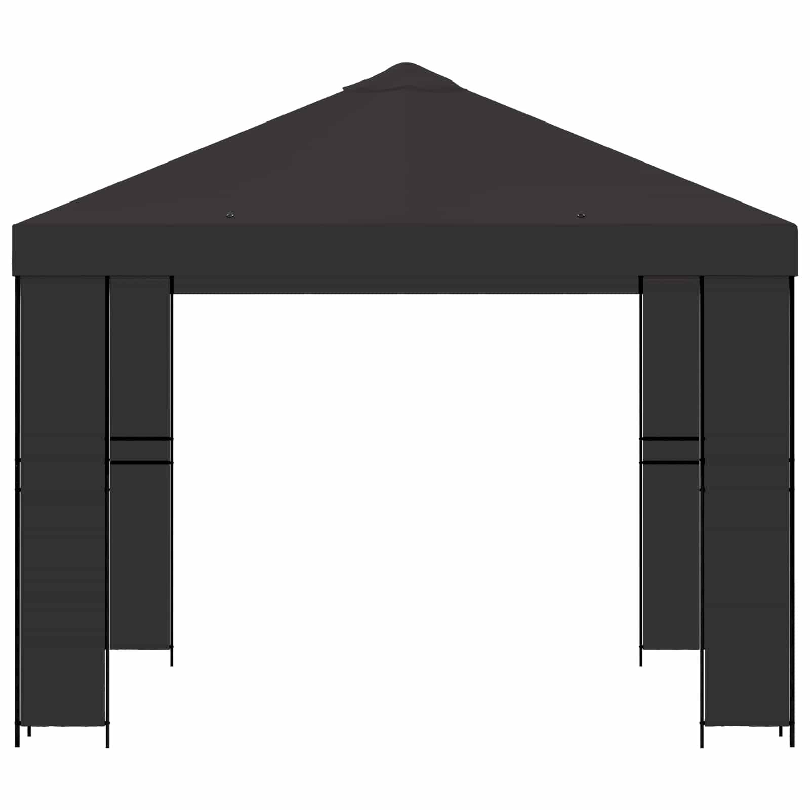 vidaXL Pavillon 3 x 3 m Anthrazit Polyester und Stahl 190
