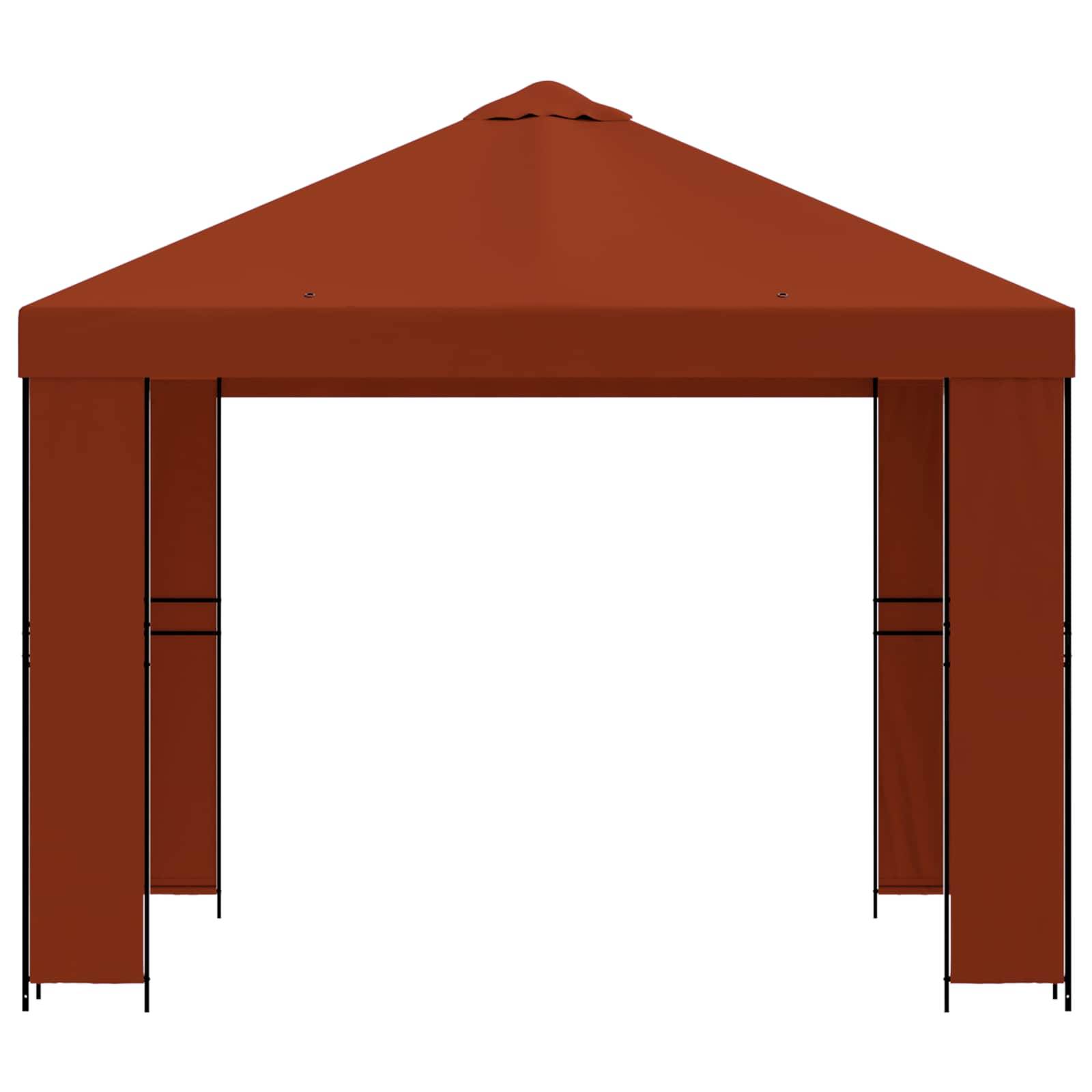 vidaXL Pavillon 3 x 3 m Terrakotta Polyester und Stahl 190