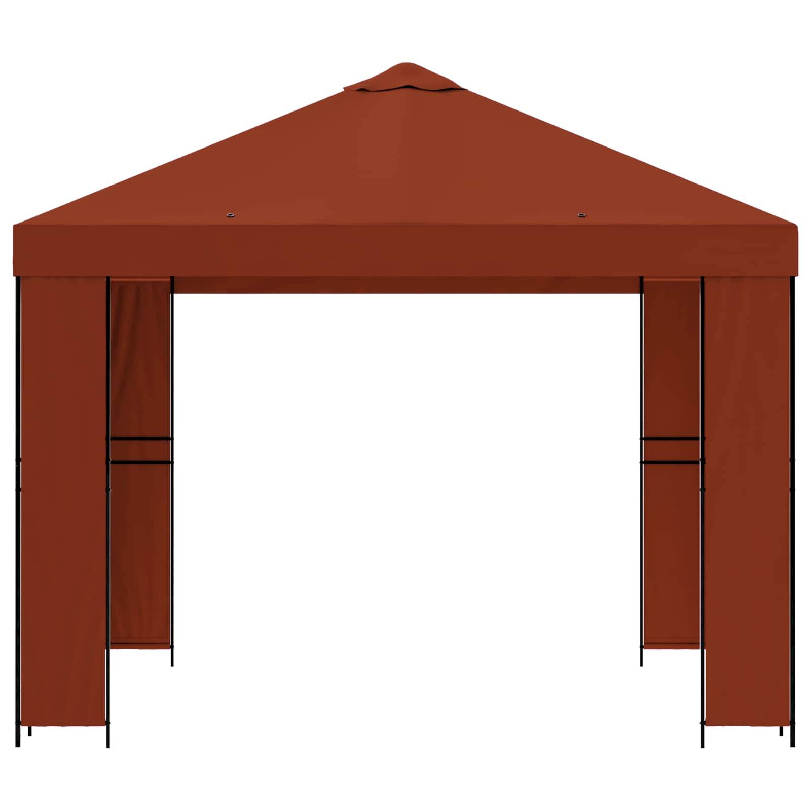 vidaXL Pavillon 3 x 3 m Terrakotta Polyester und Stahl 190