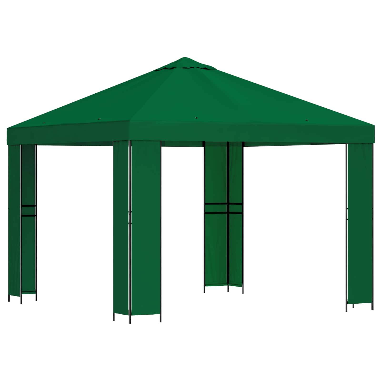 vidaXL Pavillon 3 x 3 m Grün Polyester und Stahl 190
