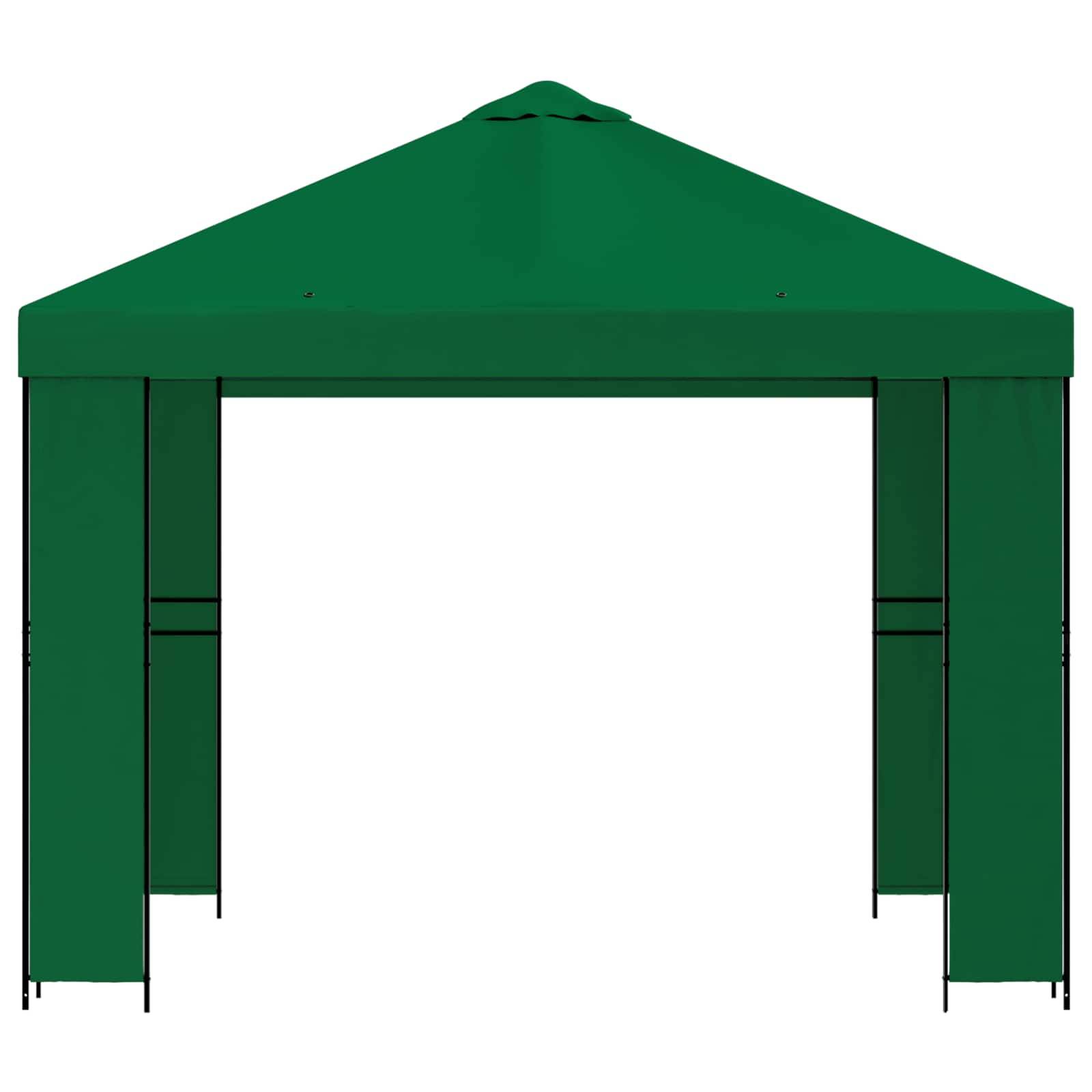 vidaXL Pavillon 3 x 3 m Grün Polyester und Stahl 190