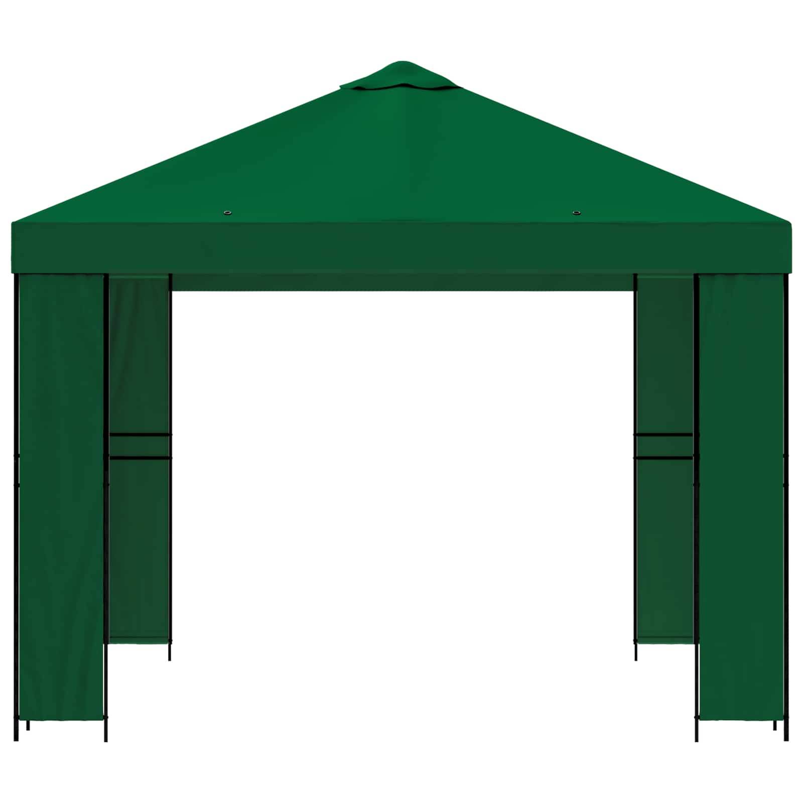 vidaXL Pavillon 3 x 3 m Grün Polyester und Stahl 190