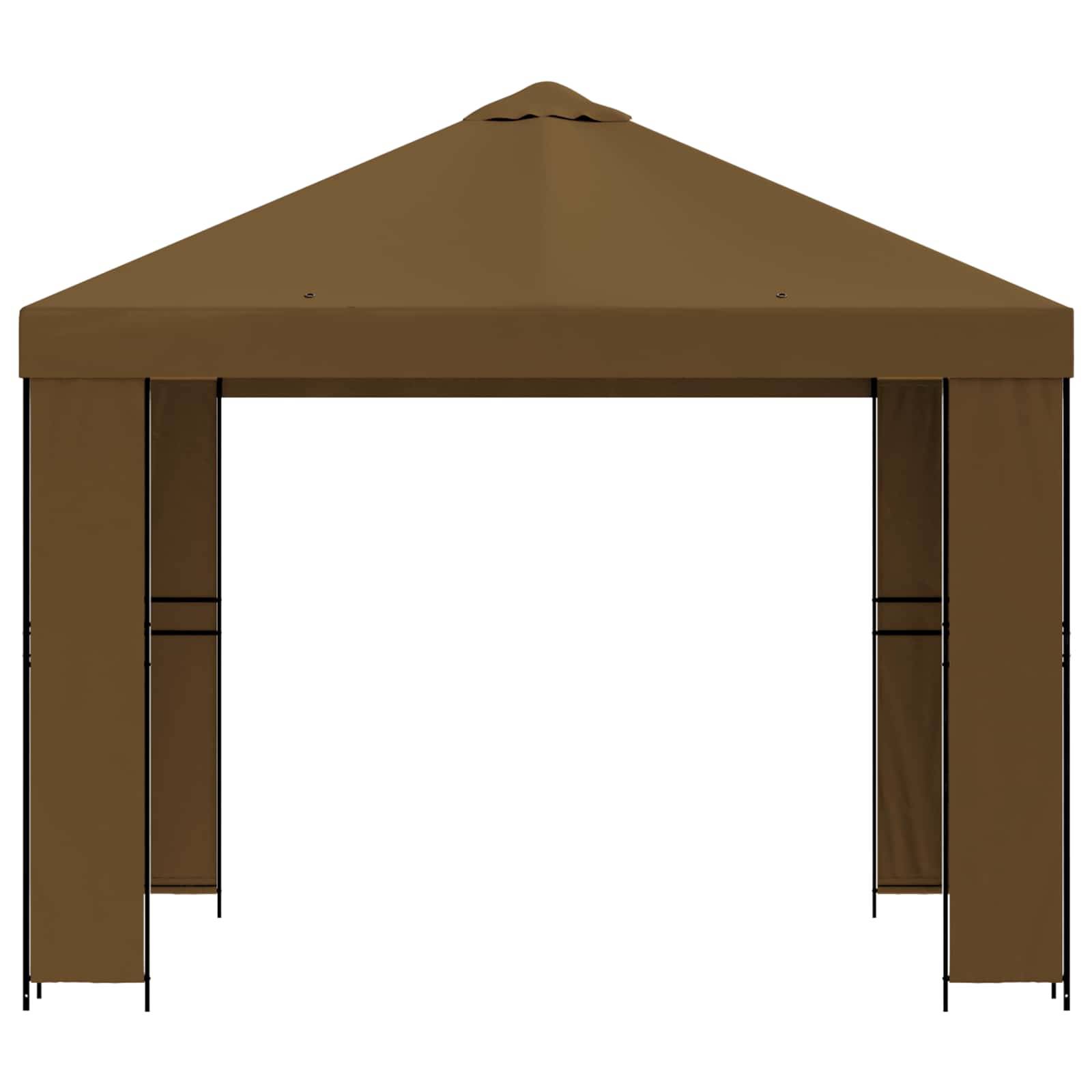 vidaXL Pavillon 3 x 3 m Taupe Polyester und Stahl 190