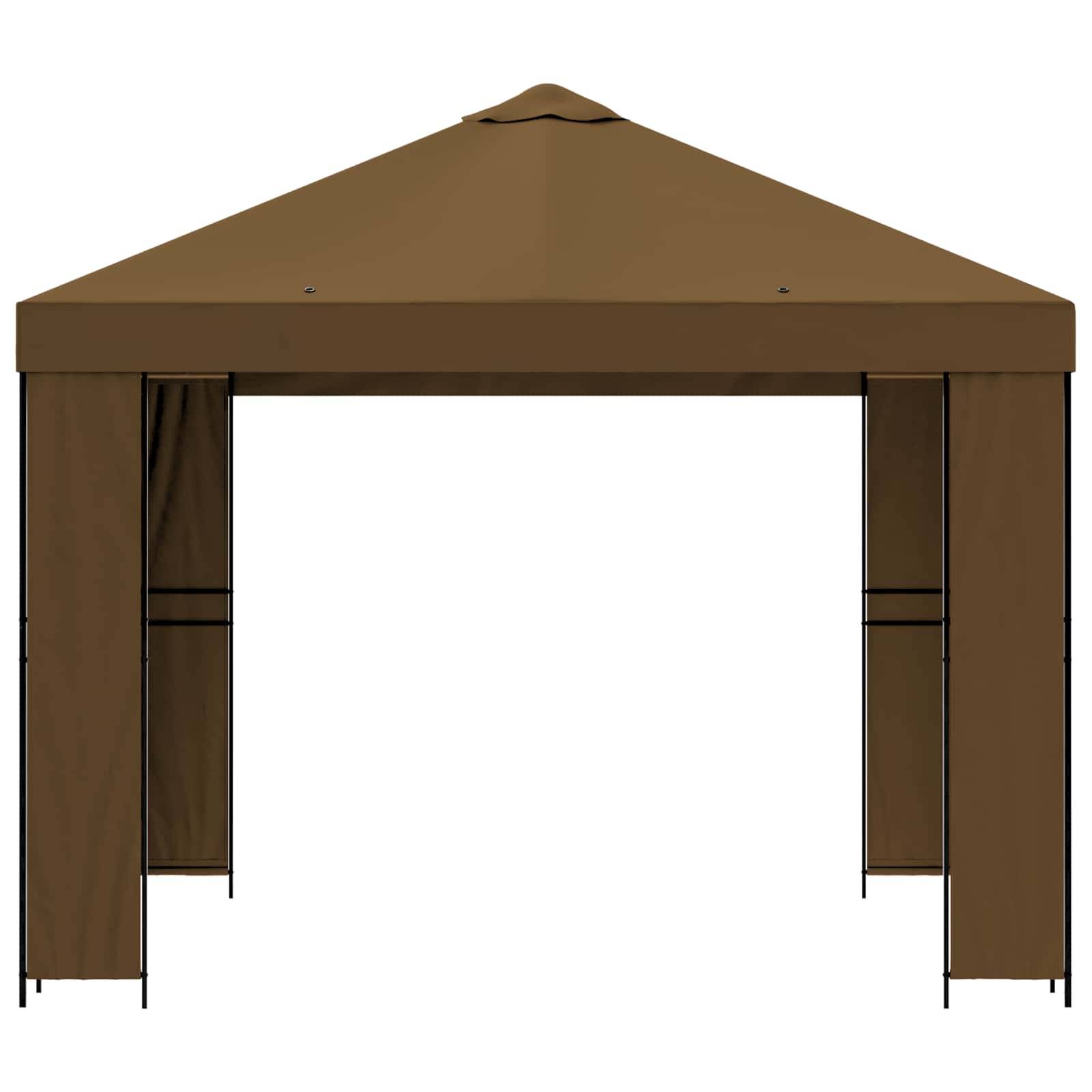 vidaXL Pavillon 3 x 3 m Taupe Polyester und Stahl 190