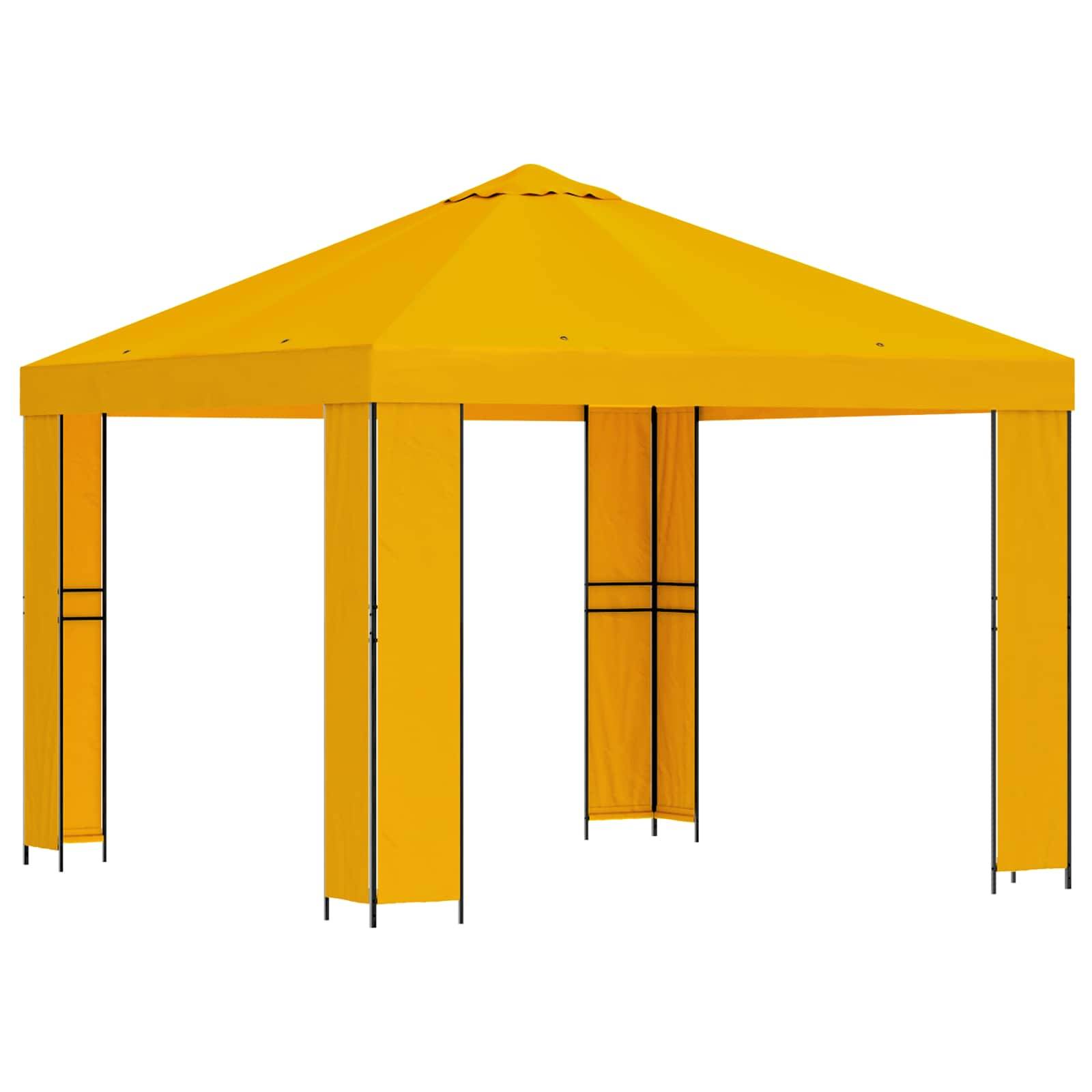 vidaXL Pavillon 3 x 3 m Gelb Polyester und Stahl 190