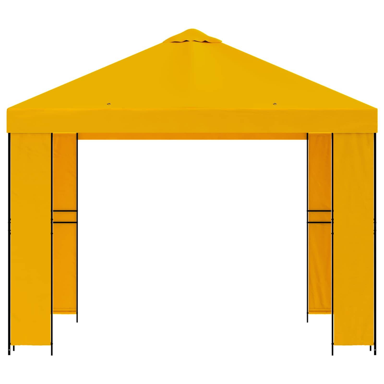 vidaXL Pavillon 3 x 3 m Gelb Polyester und Stahl 190