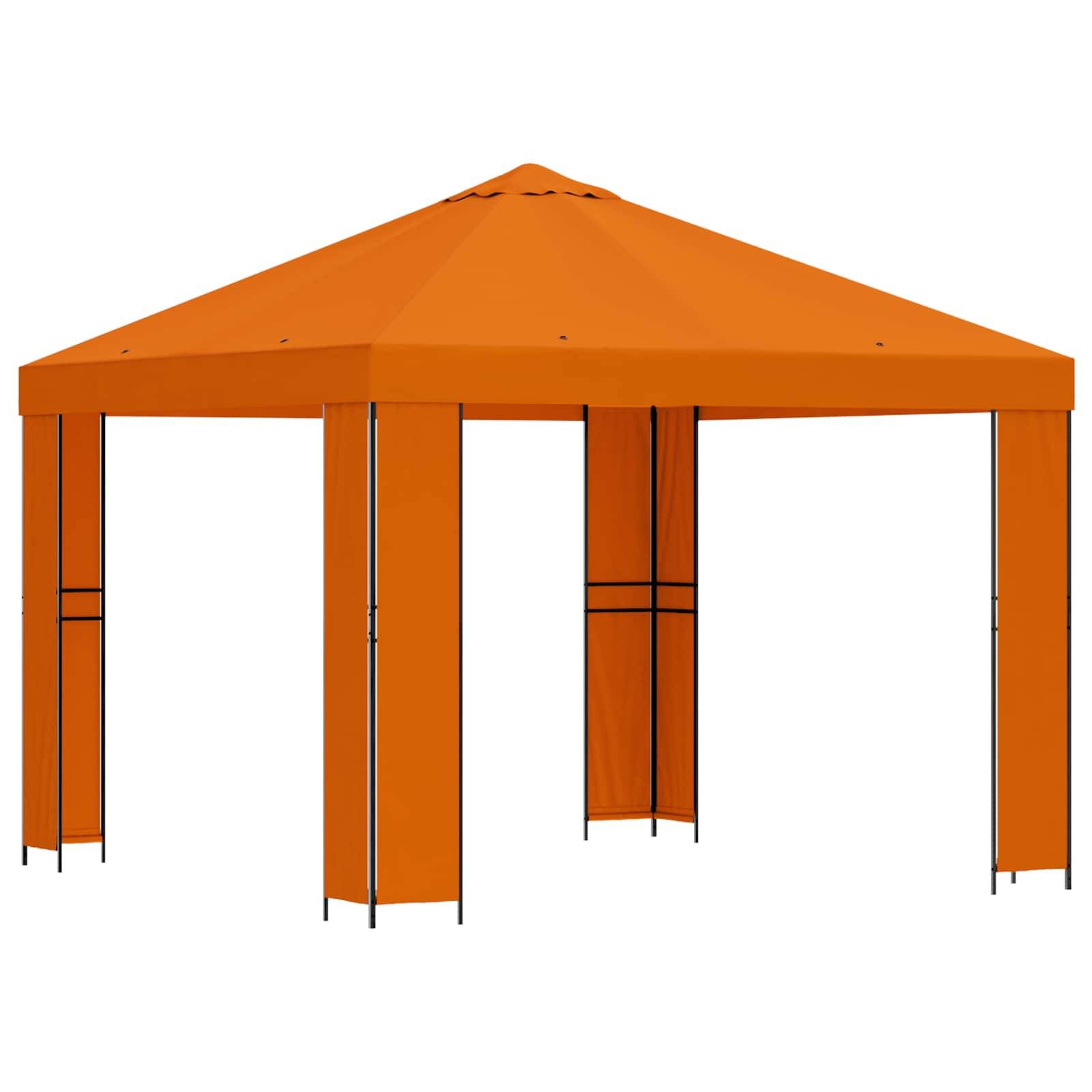 vidaXL Pavillon 3 x 3 m Orange Polyester und Stahl 190