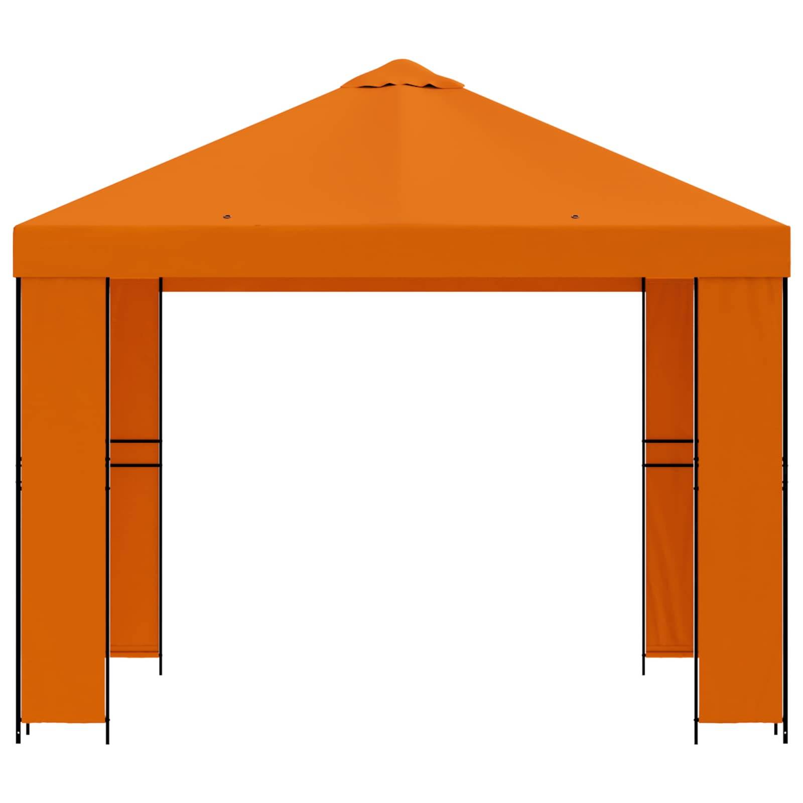 vidaXL Pavillon 3 x 3 m Orange Polyester und Stahl 190
