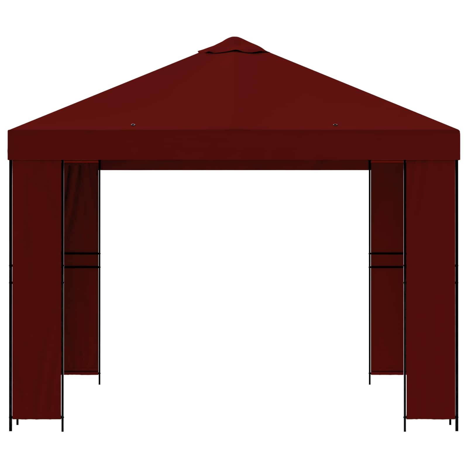 vidaXL Pavillon 3 x 3 m Bordeauxrot Polyester und Stahl 190