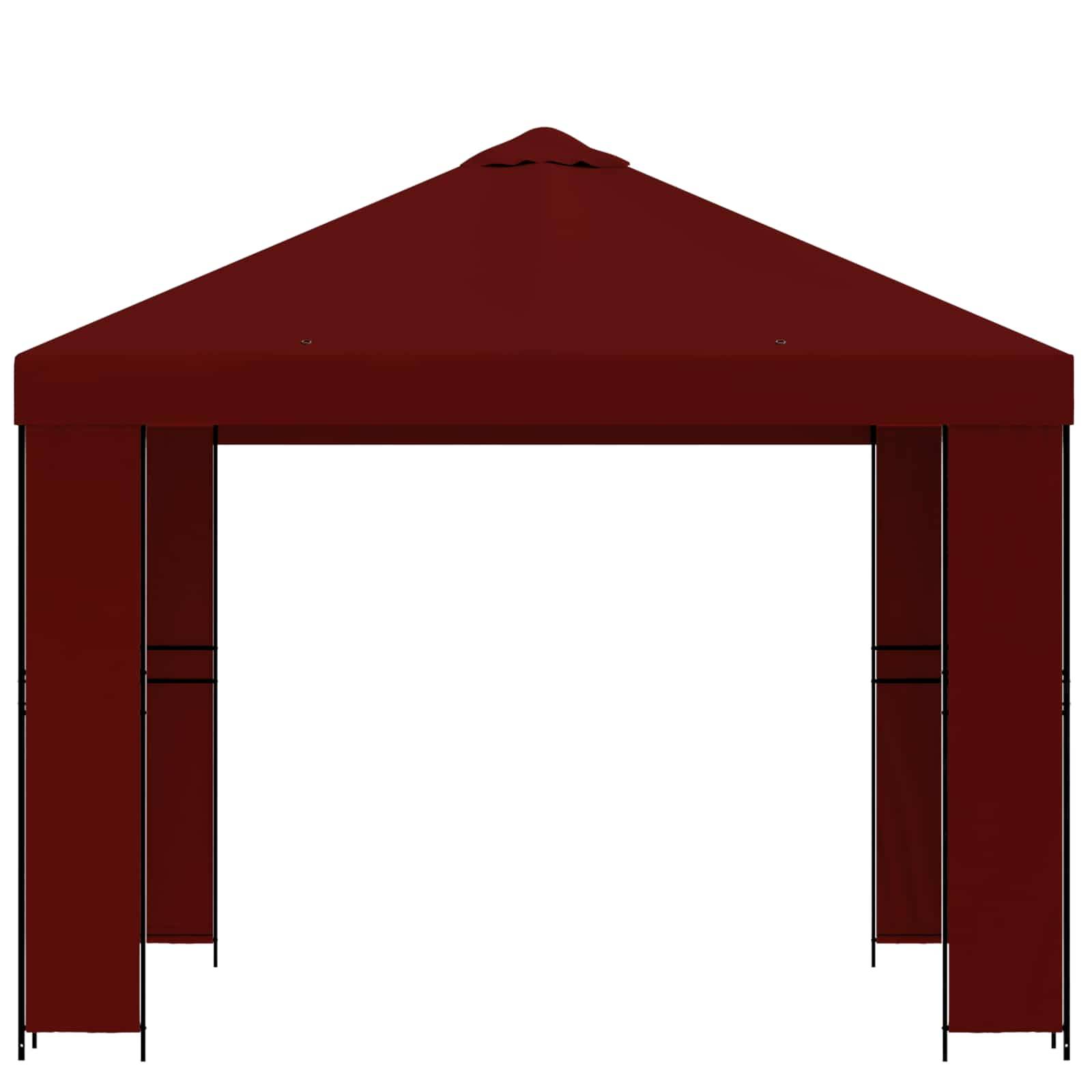 vidaXL Pavillon 3 x 3 m Bordeauxrot Polyester und Stahl 190