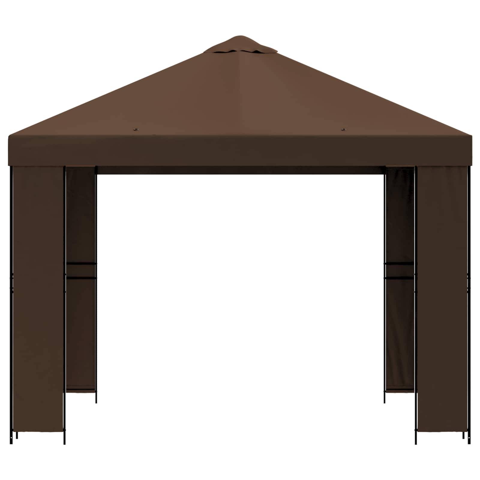 vidaXL Pavillon 3 x 3 m Braun Polyester und Stahl 190