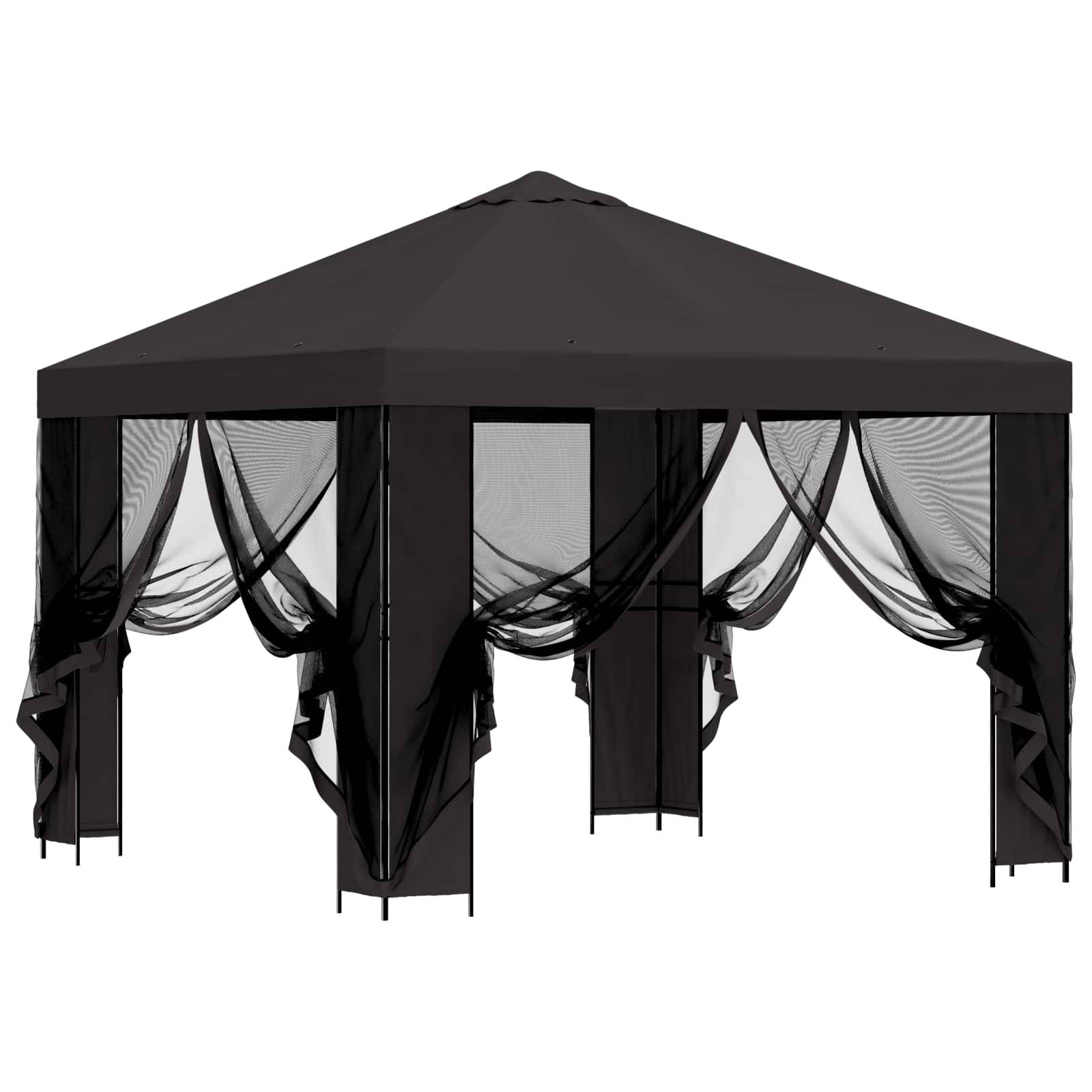vidaXL Garten Pavillon mit Seitenwänden 3 x 3 m Anthrazit