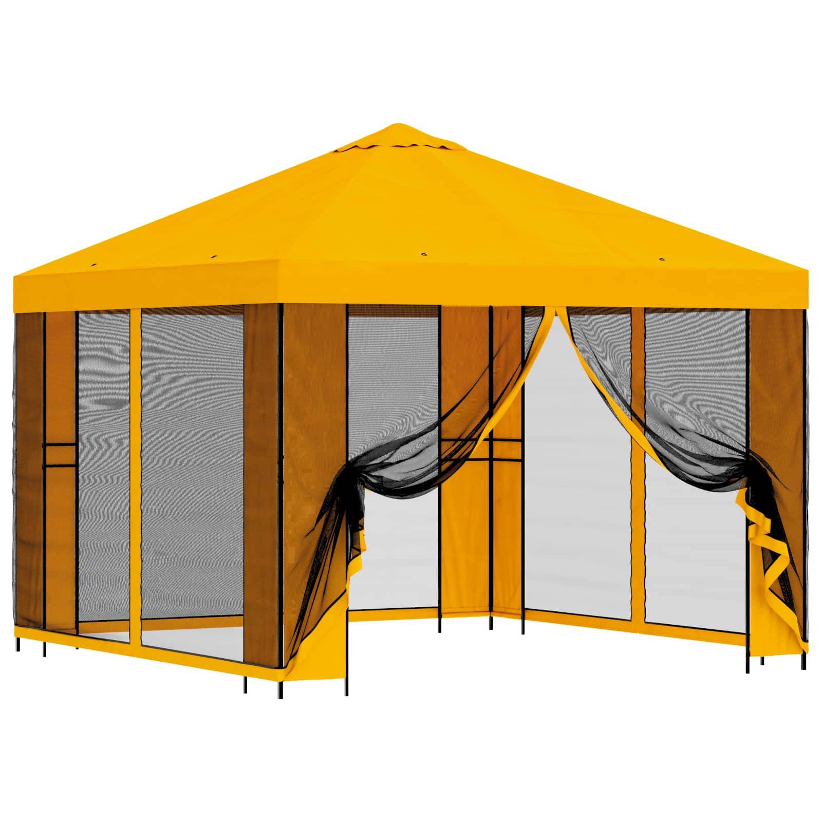 vidaXL Garten Pavillon mit Seitenwänden 3 x 3 m Gelb