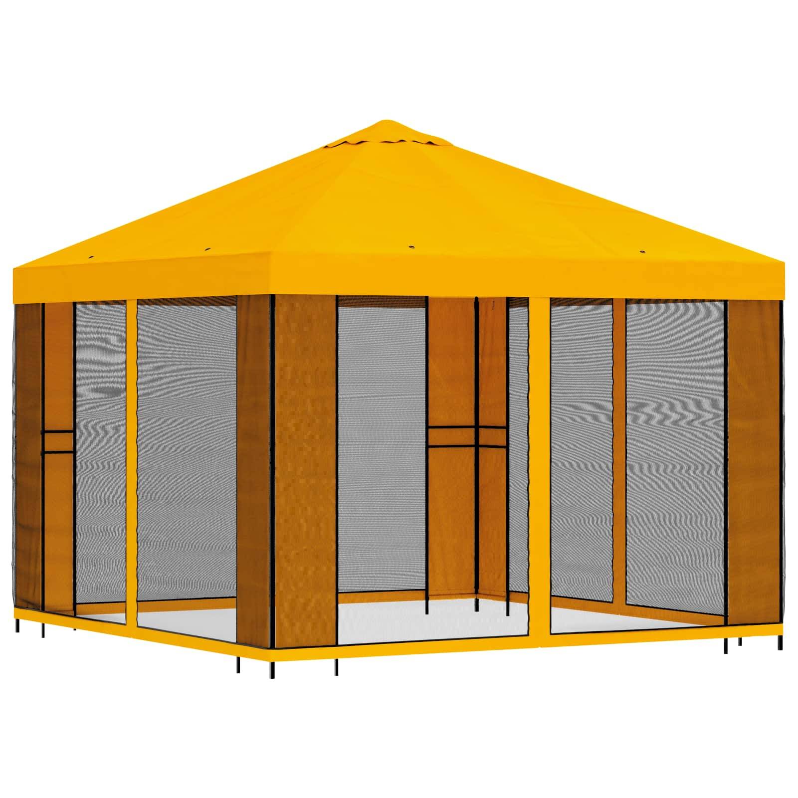 vidaXL Garten Pavillon mit Seitenwänden 3 x 3 m Gelb