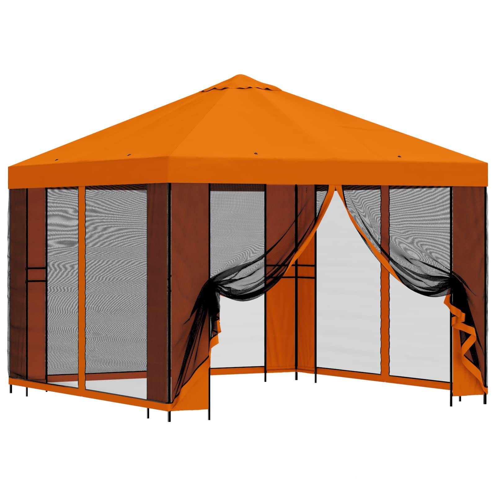 vidaXL Garten Pavillon mit Seitenwänden 3 x 3 m Orange